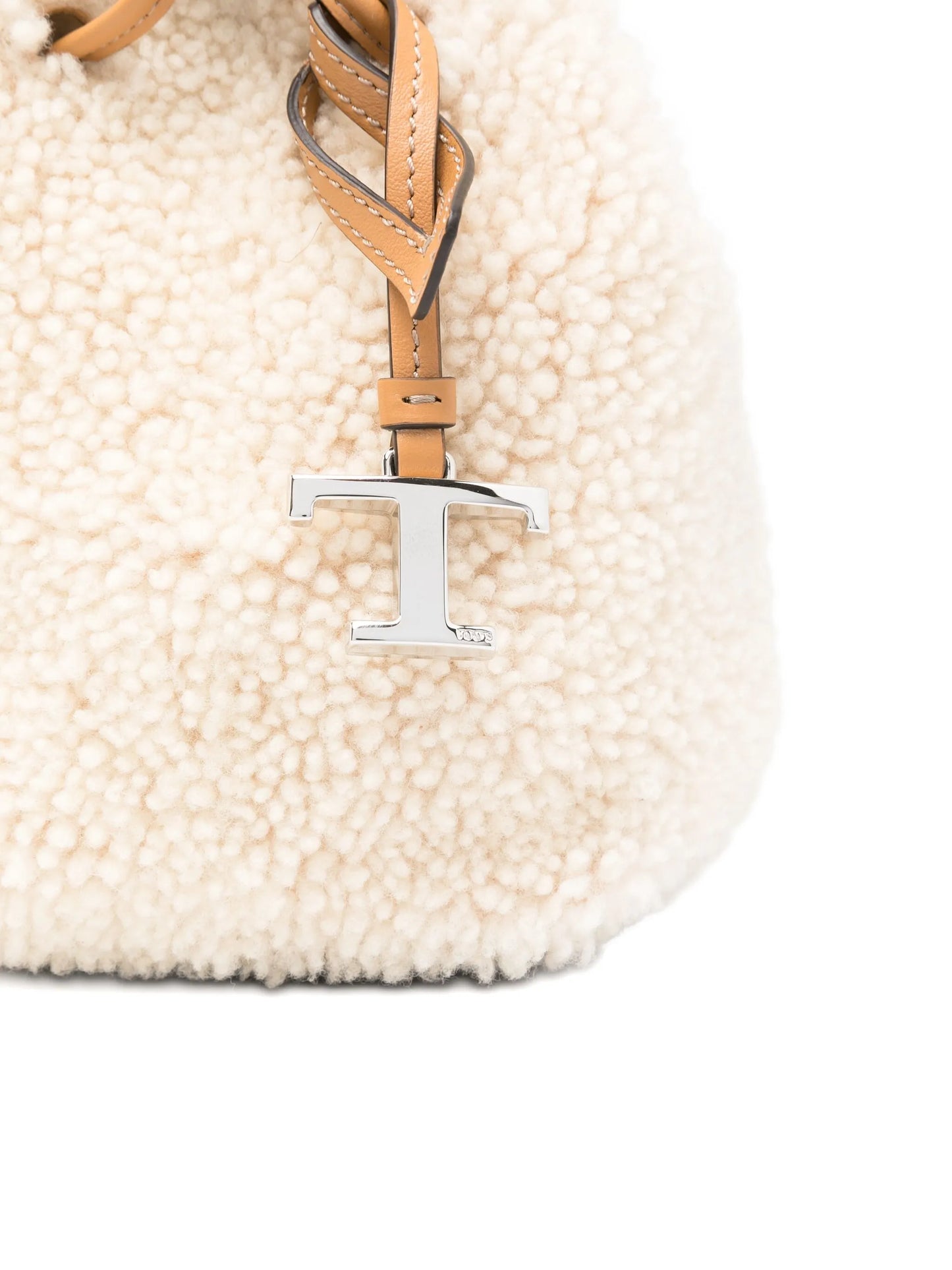 shearling bucket bag