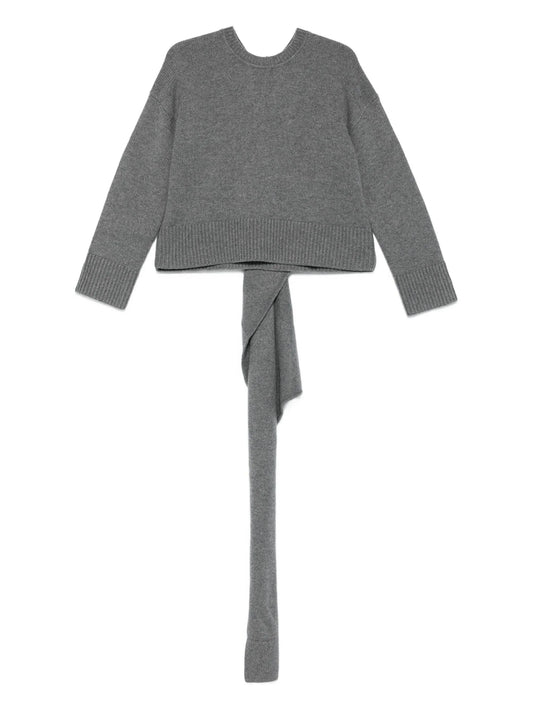 scarf-detail sweater