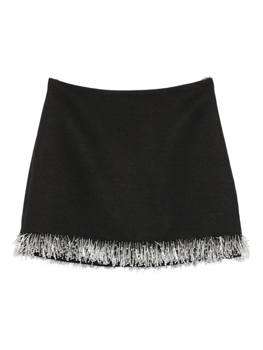 beaded-fringe mini skirt