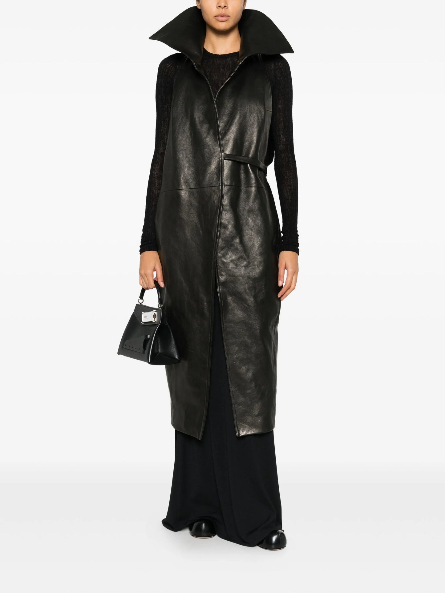 dracucollar leather coat