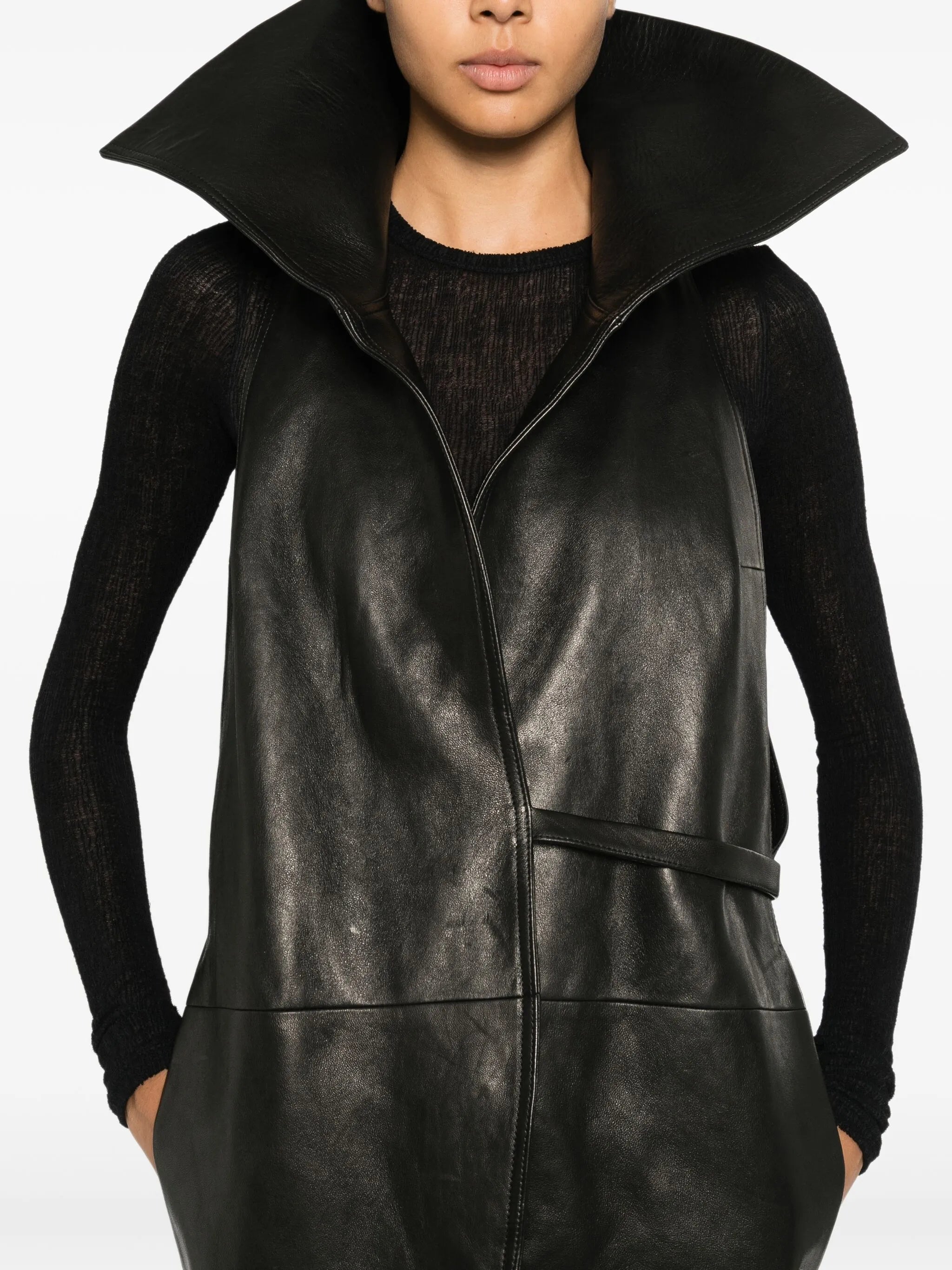 dracucollar leather coat