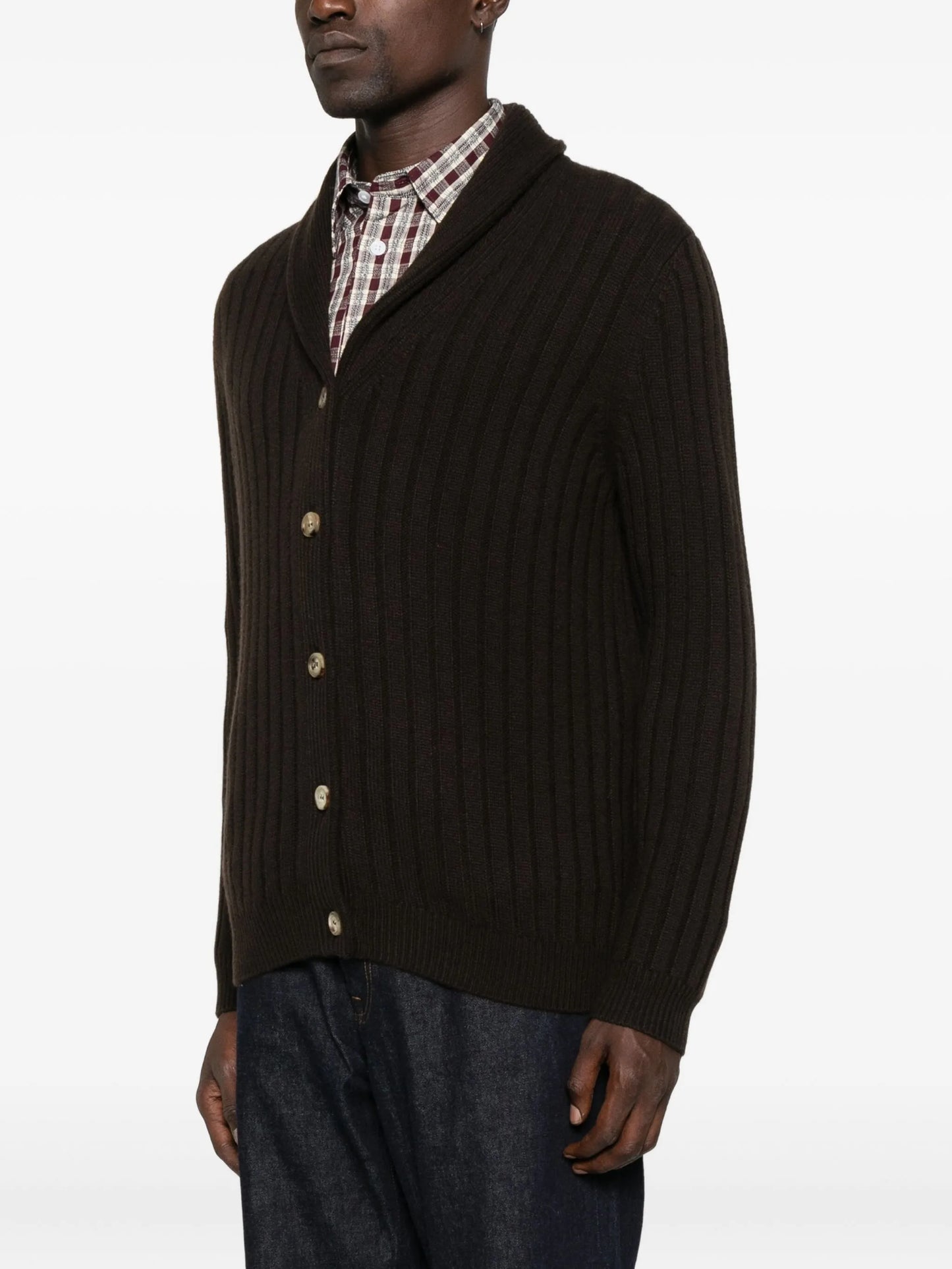 Mr Denver ribbed shawl-collar cardigan