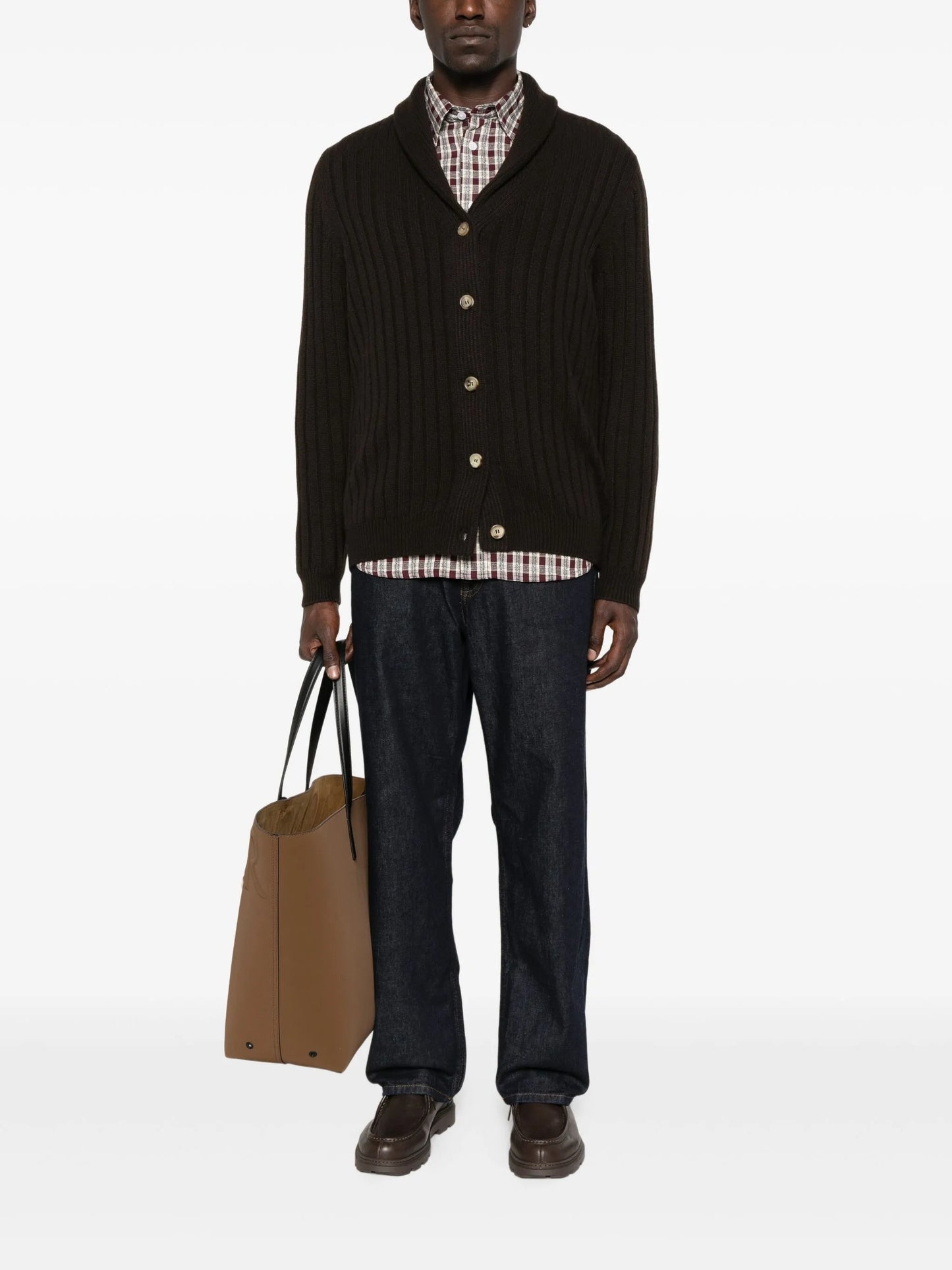 Mr Denver ribbed shawl-collar cardigan