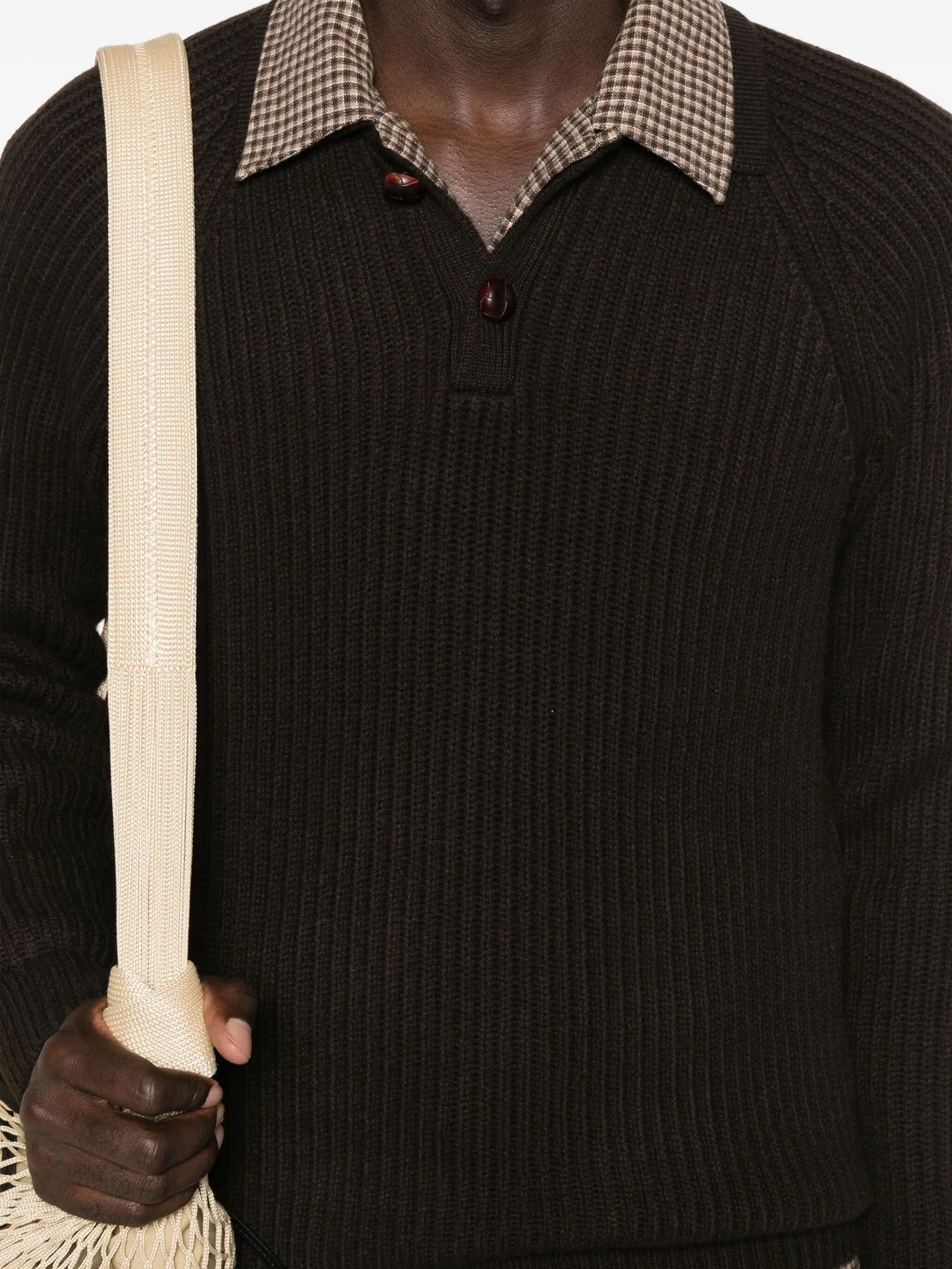 Mr. Darius ribbed-knit polo shirt