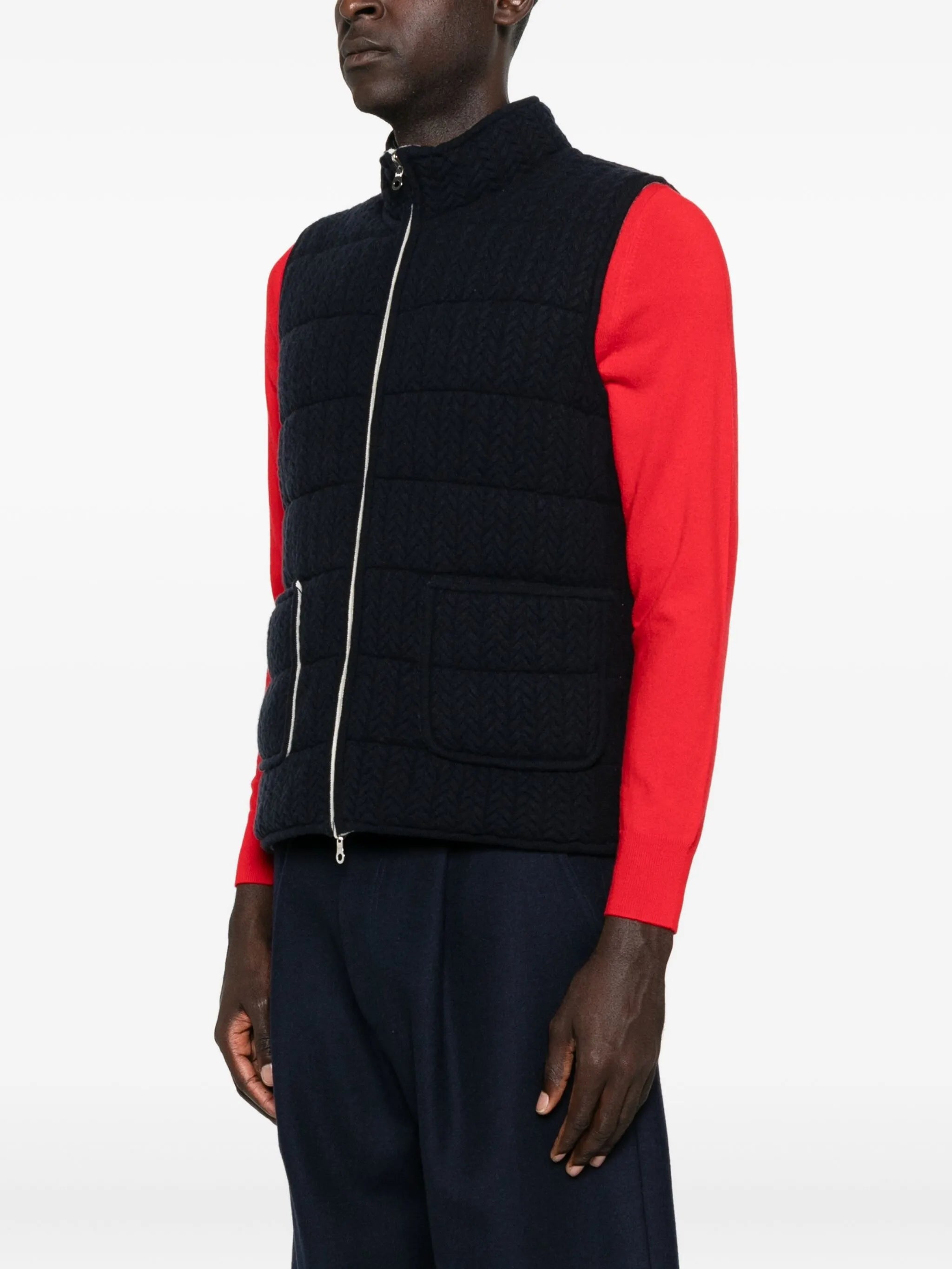 herringbone padded gilet