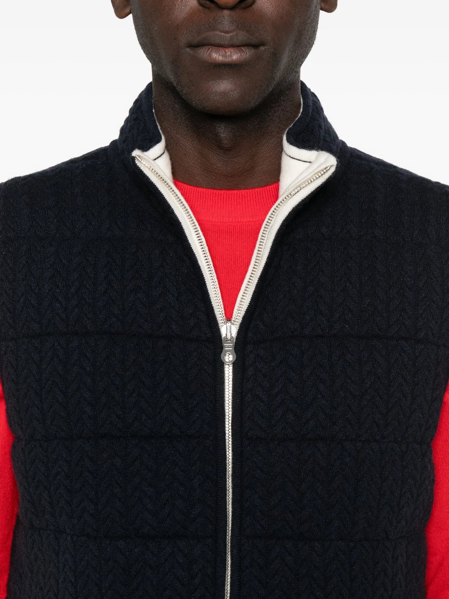herringbone padded gilet