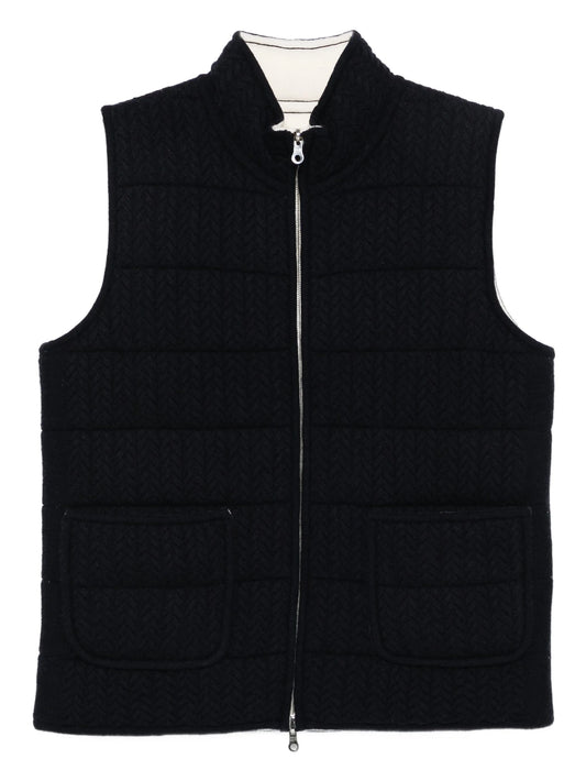 herringbone padded gilet