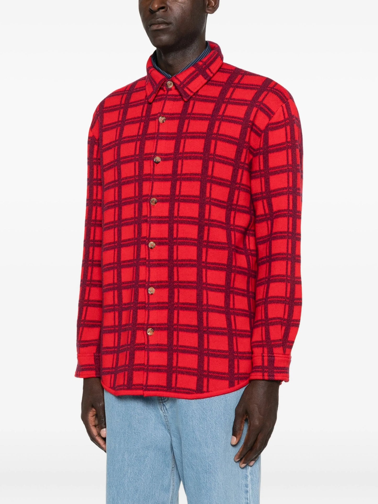 Mr. Young checked cashmere shirt
