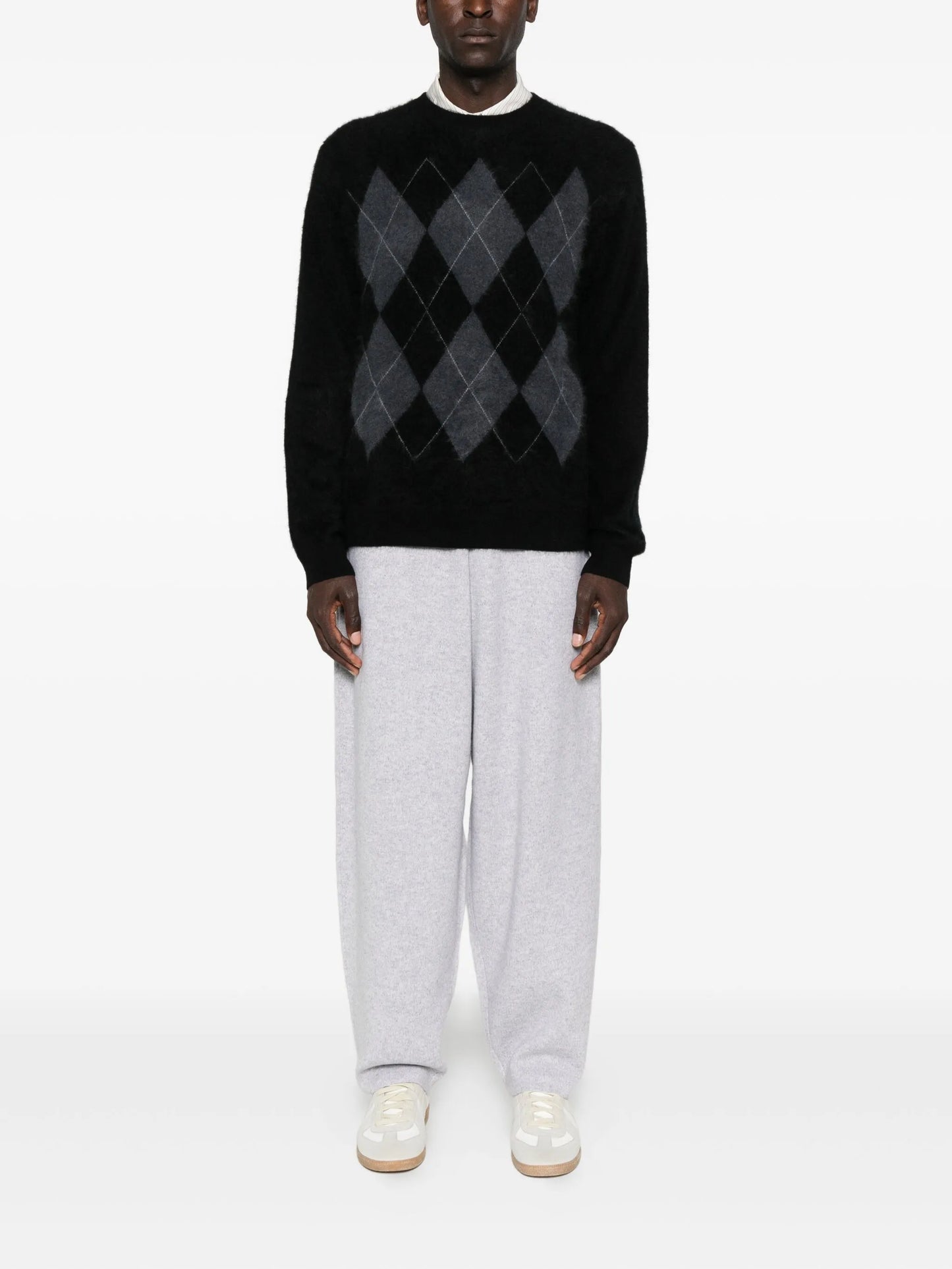 argyle brushed cashmere sweater
