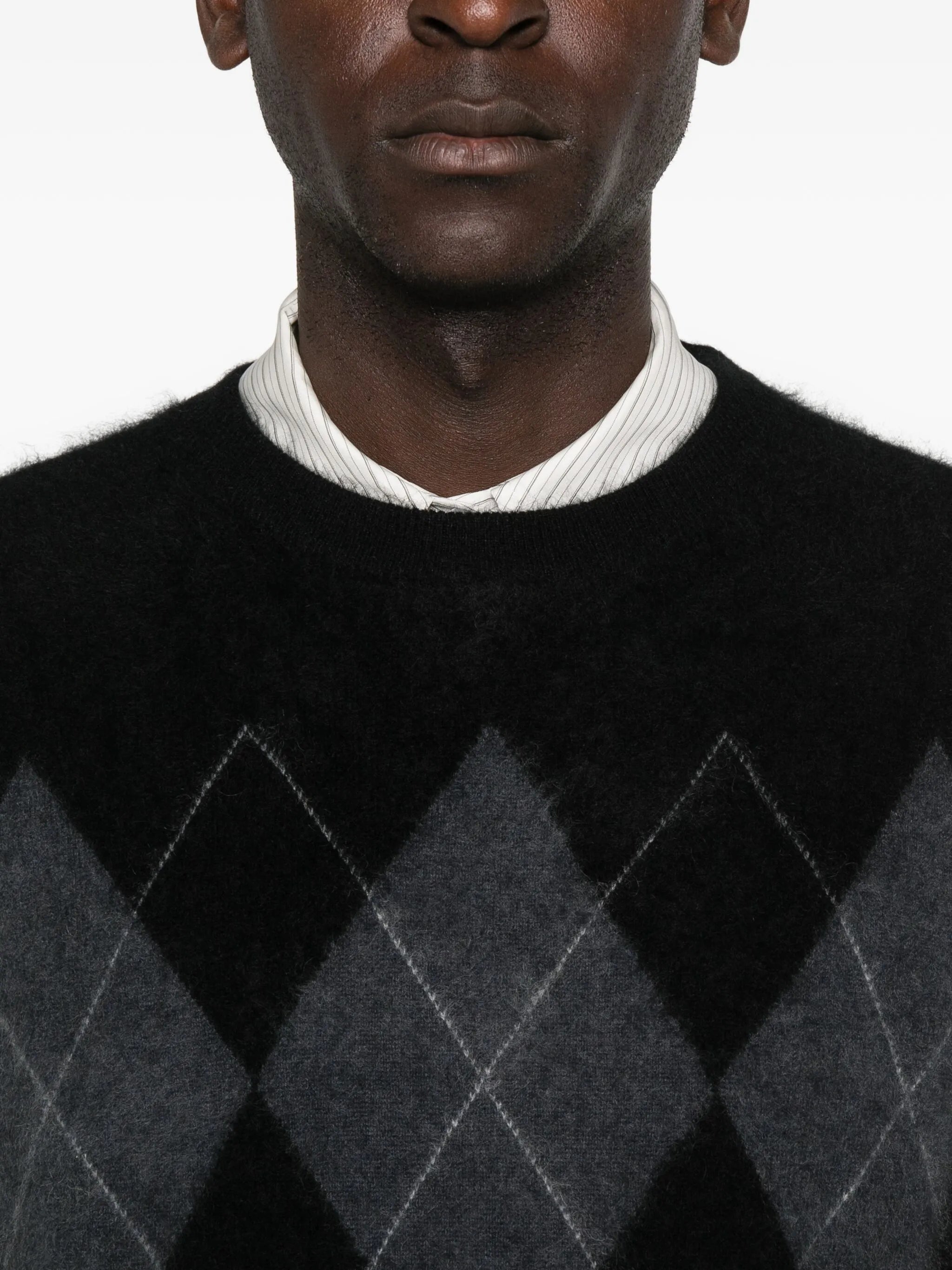 argyle brushed cashmere sweater