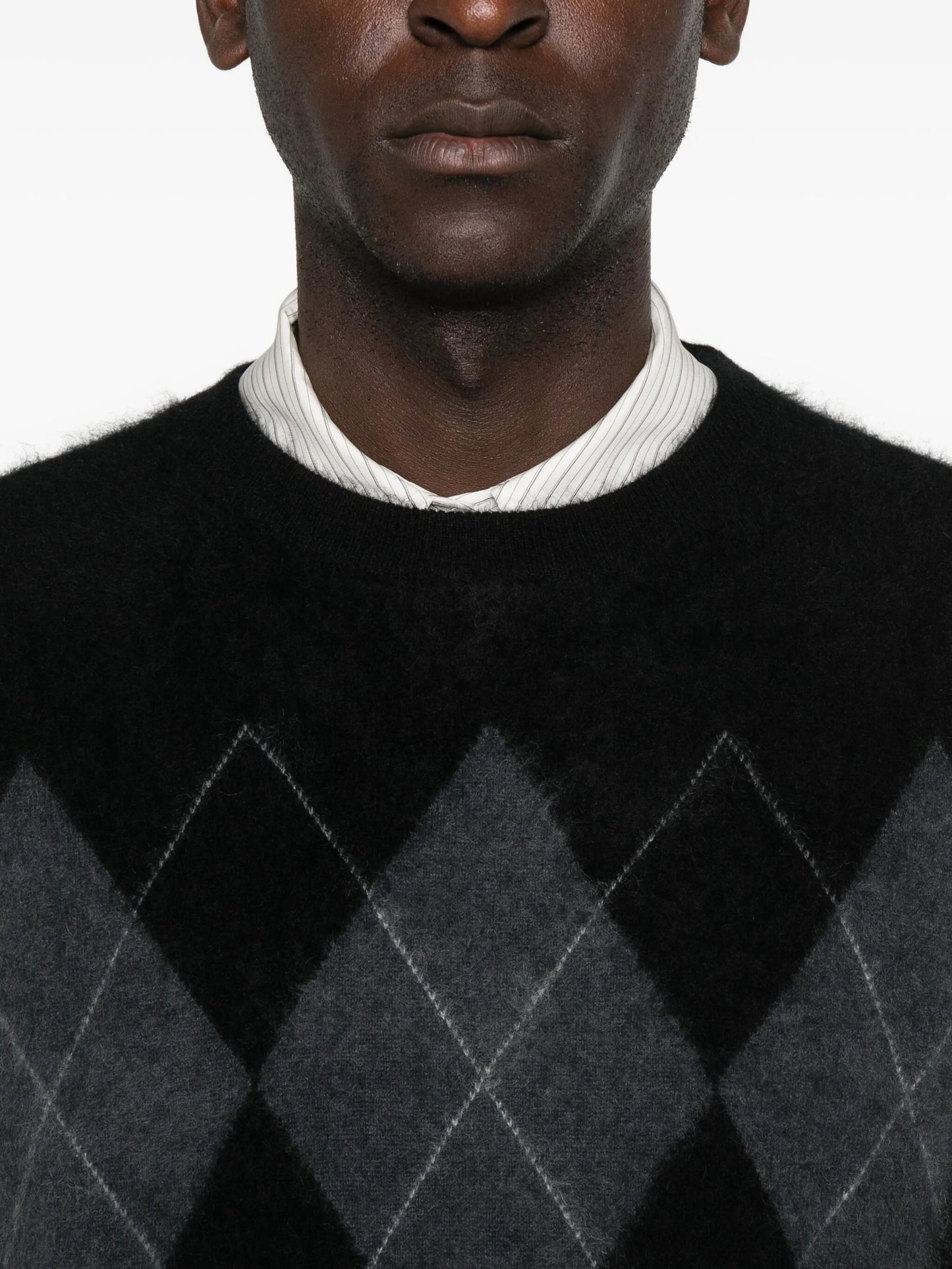 argyle brushed cashmere sweater