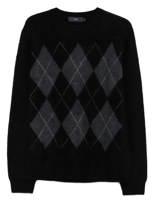 argyle brushed cashmere sweater