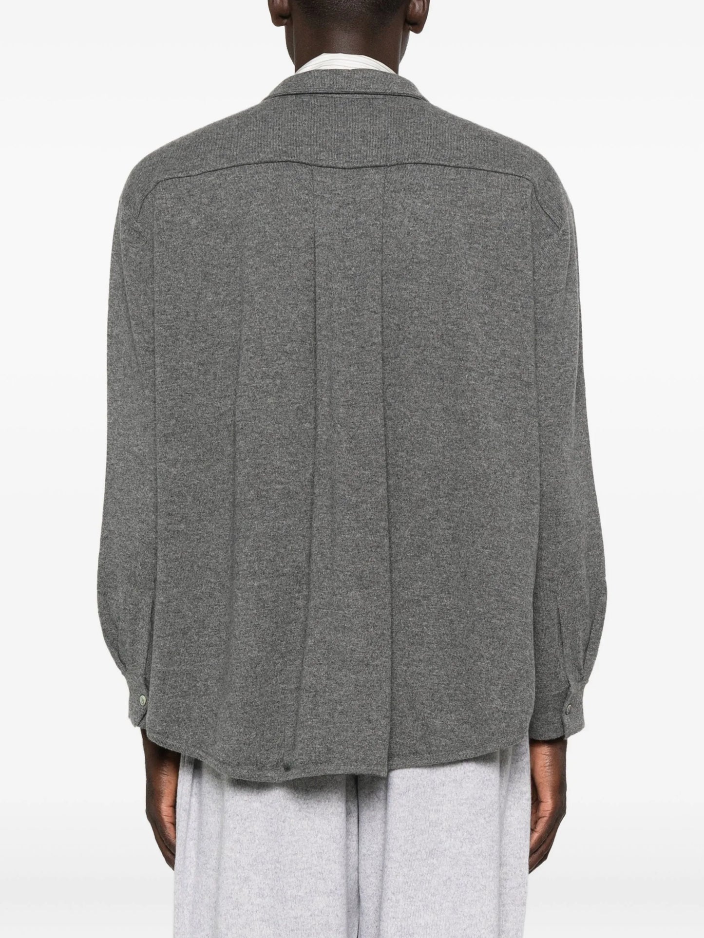 double-pocket cashmere shirt jacket