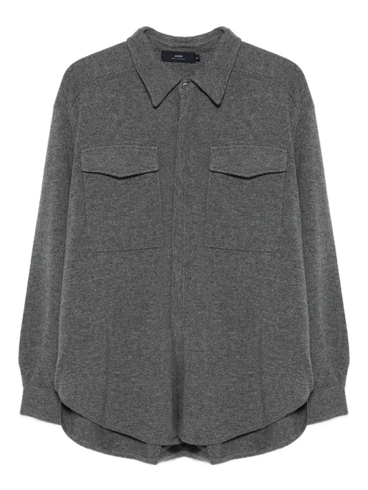 double-pocket cashmere shirt jacket