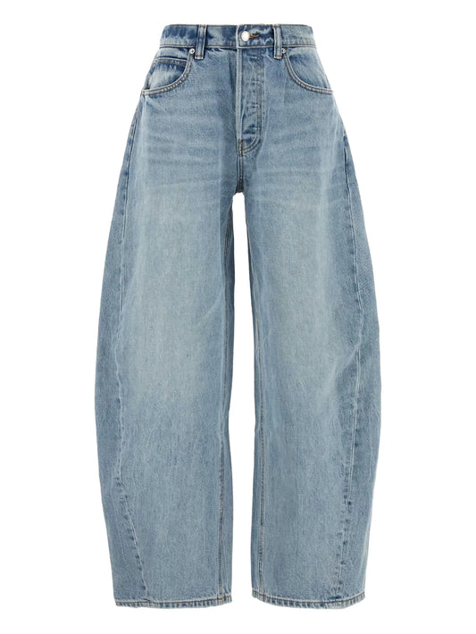 high-waisted jeans