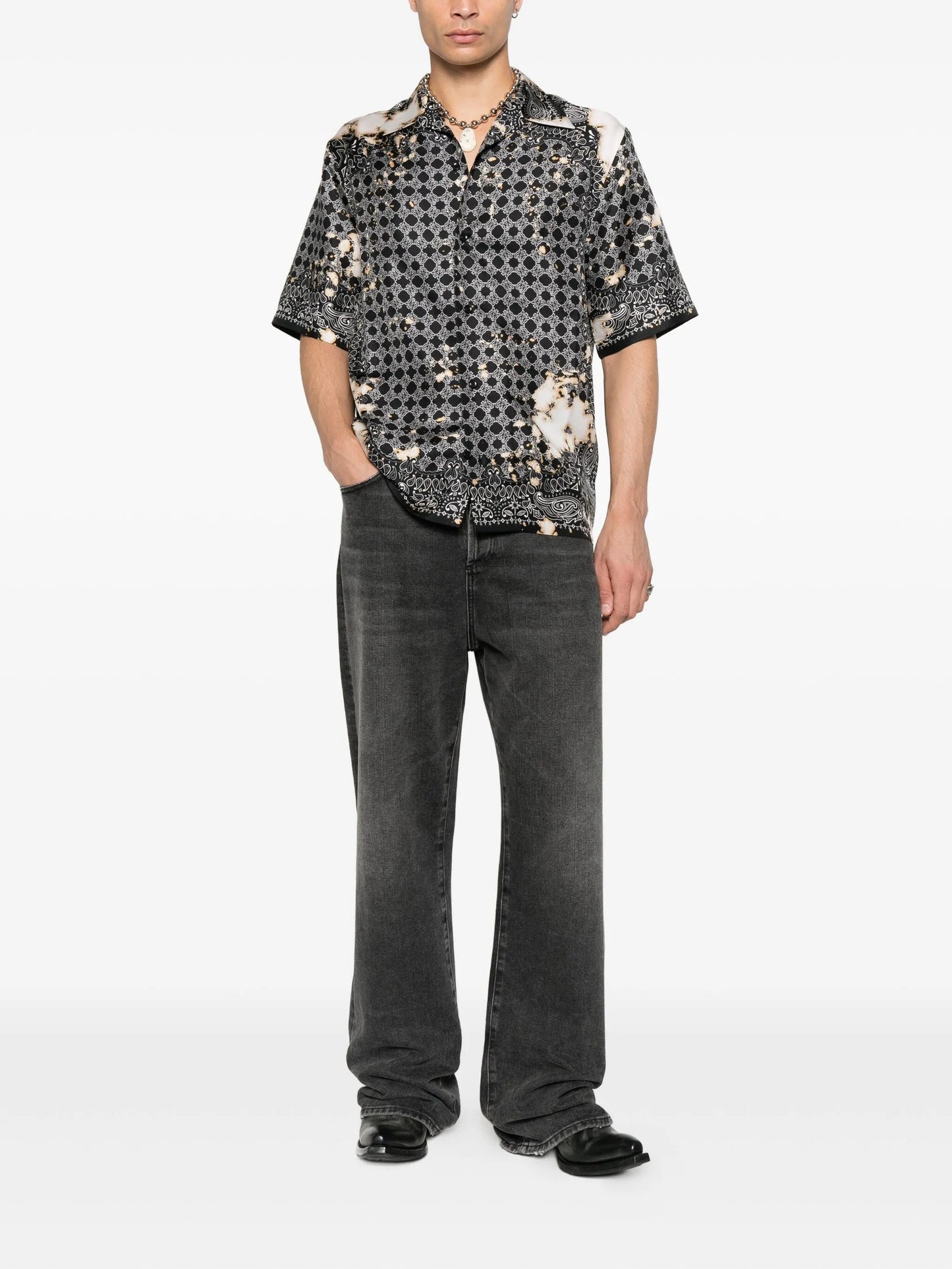 silk bandana-print shirt