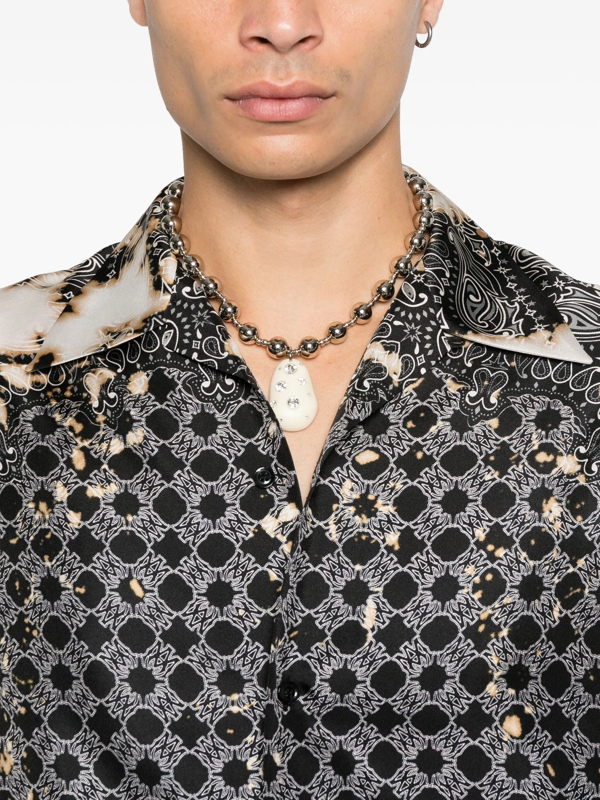 silk bandana-print shirt
