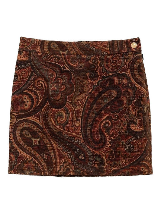 paisley-print mini skirt