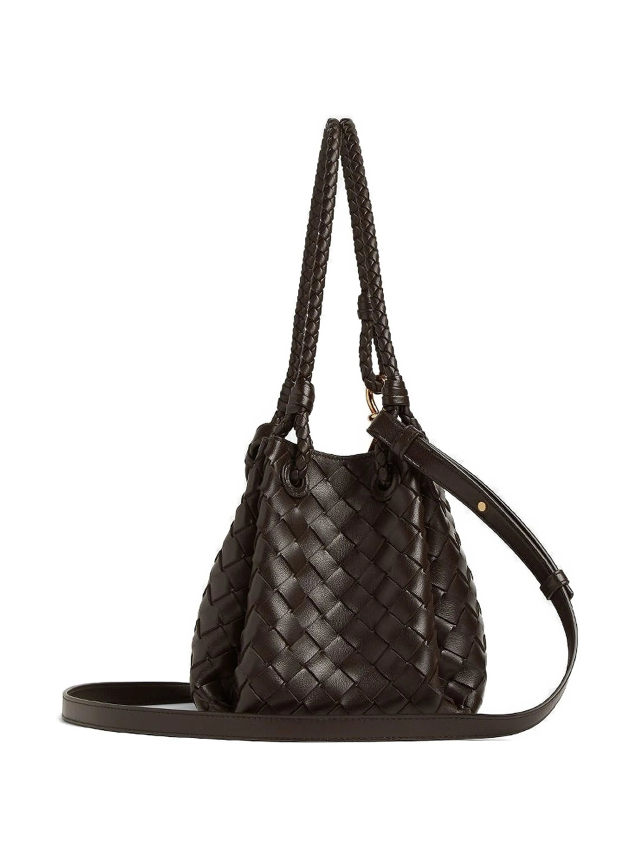 woven leather shoulder bag