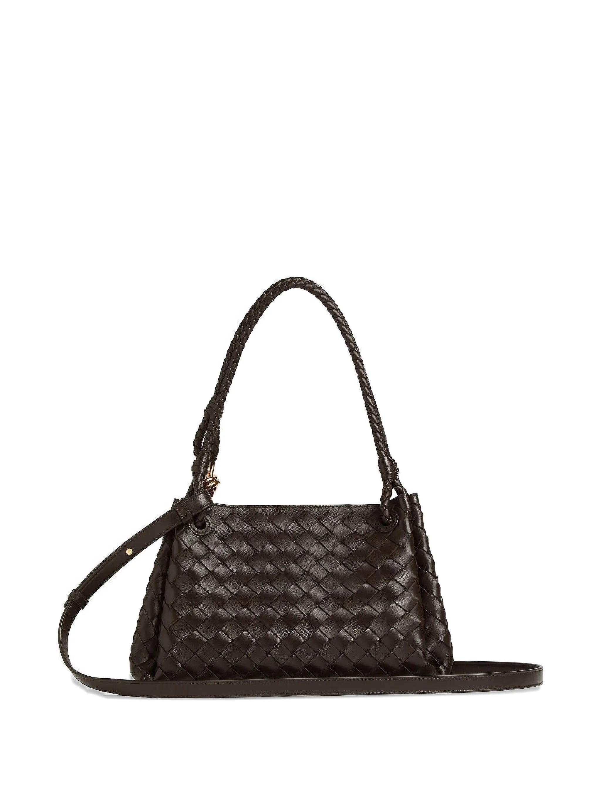woven leather shoulder bag