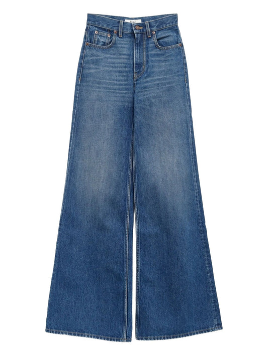 wide-leg denim jeans