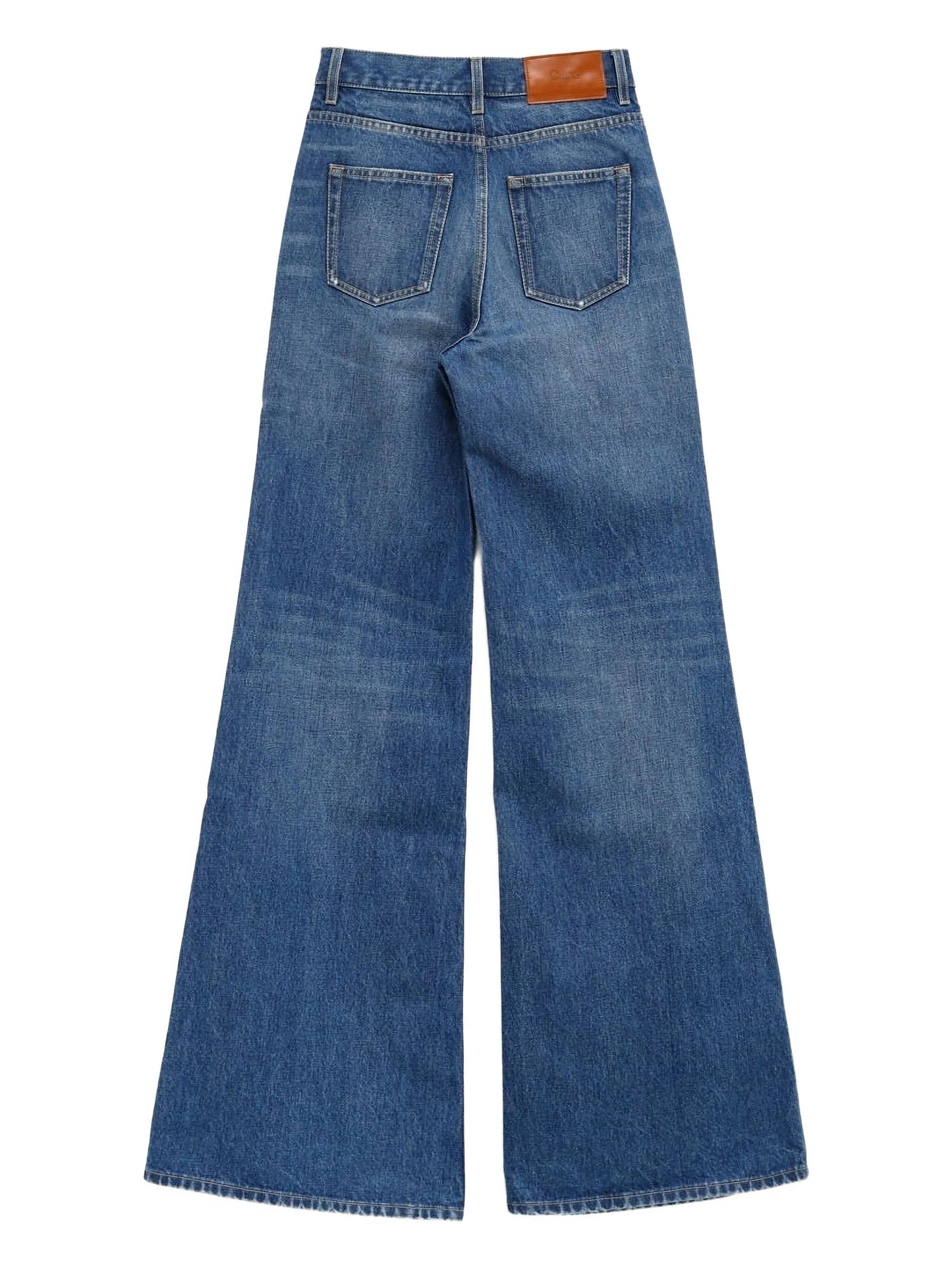 wide-leg denim jeans