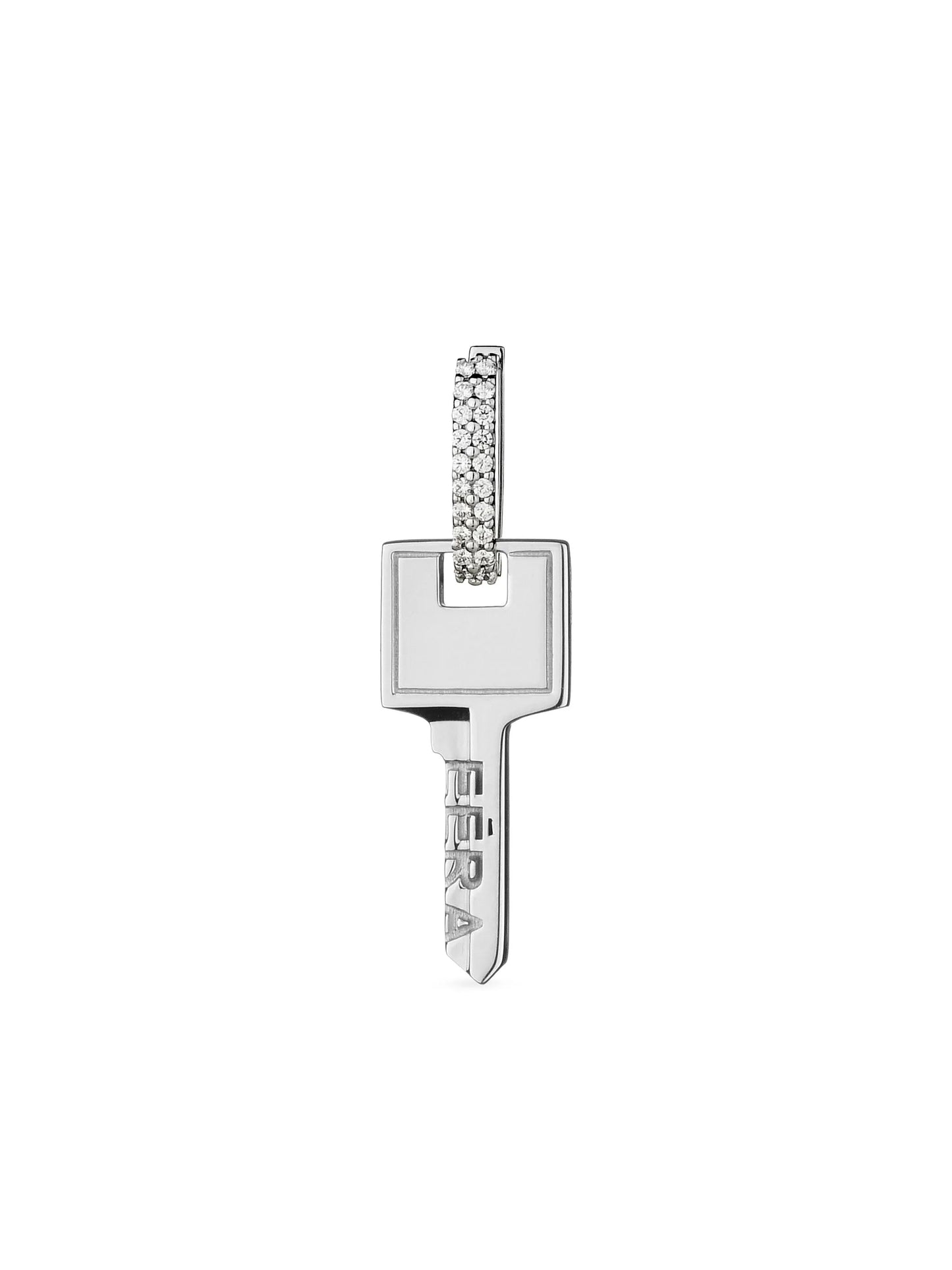 18K white gold Key Small earring
