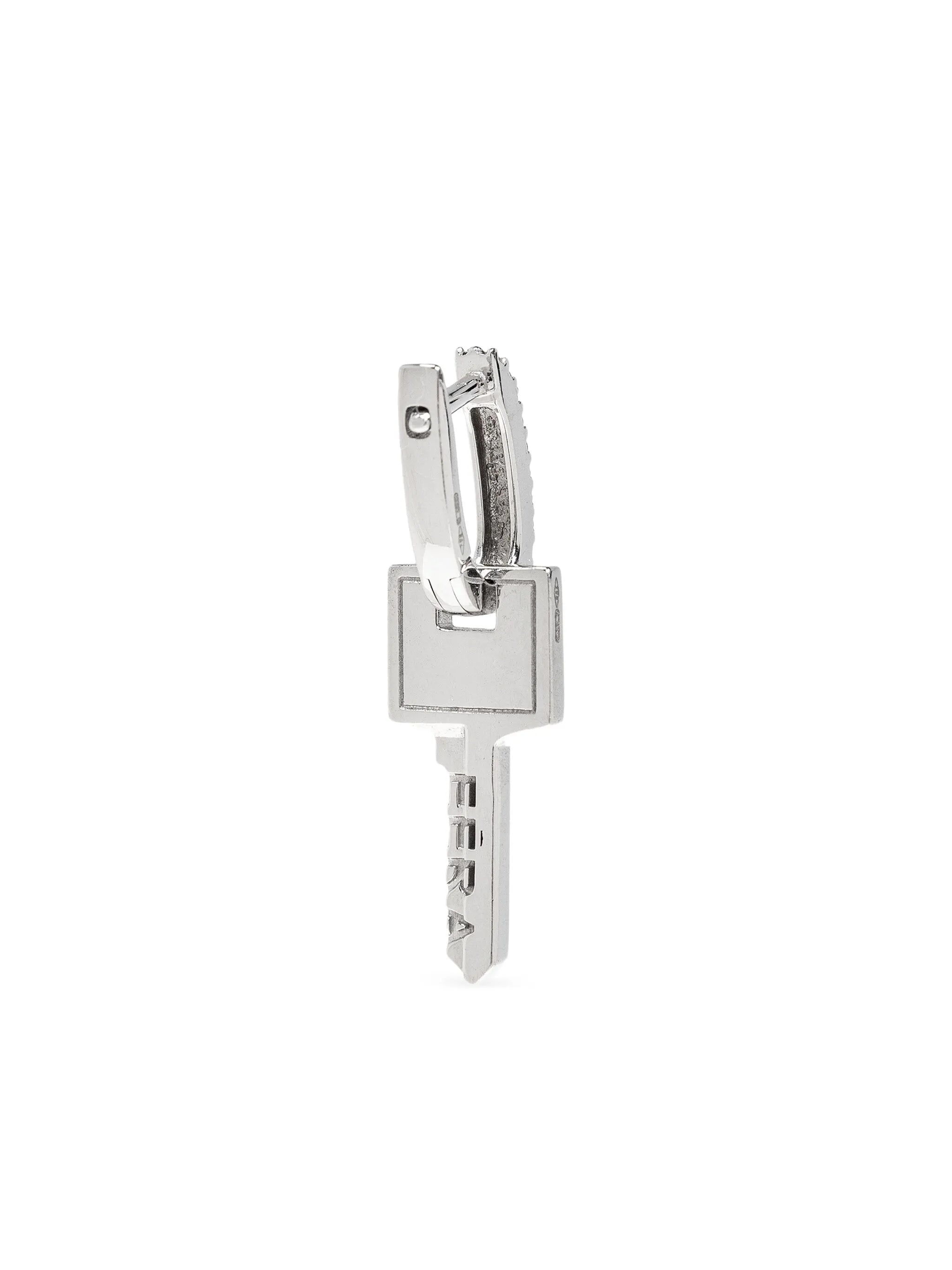 18K white gold Key Small earring