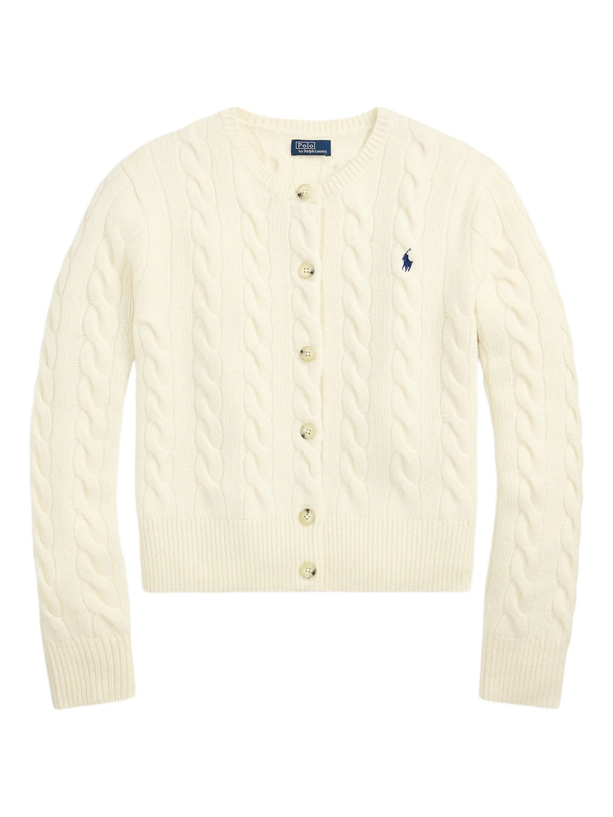 cable-knit wool-cashmere cardigan
