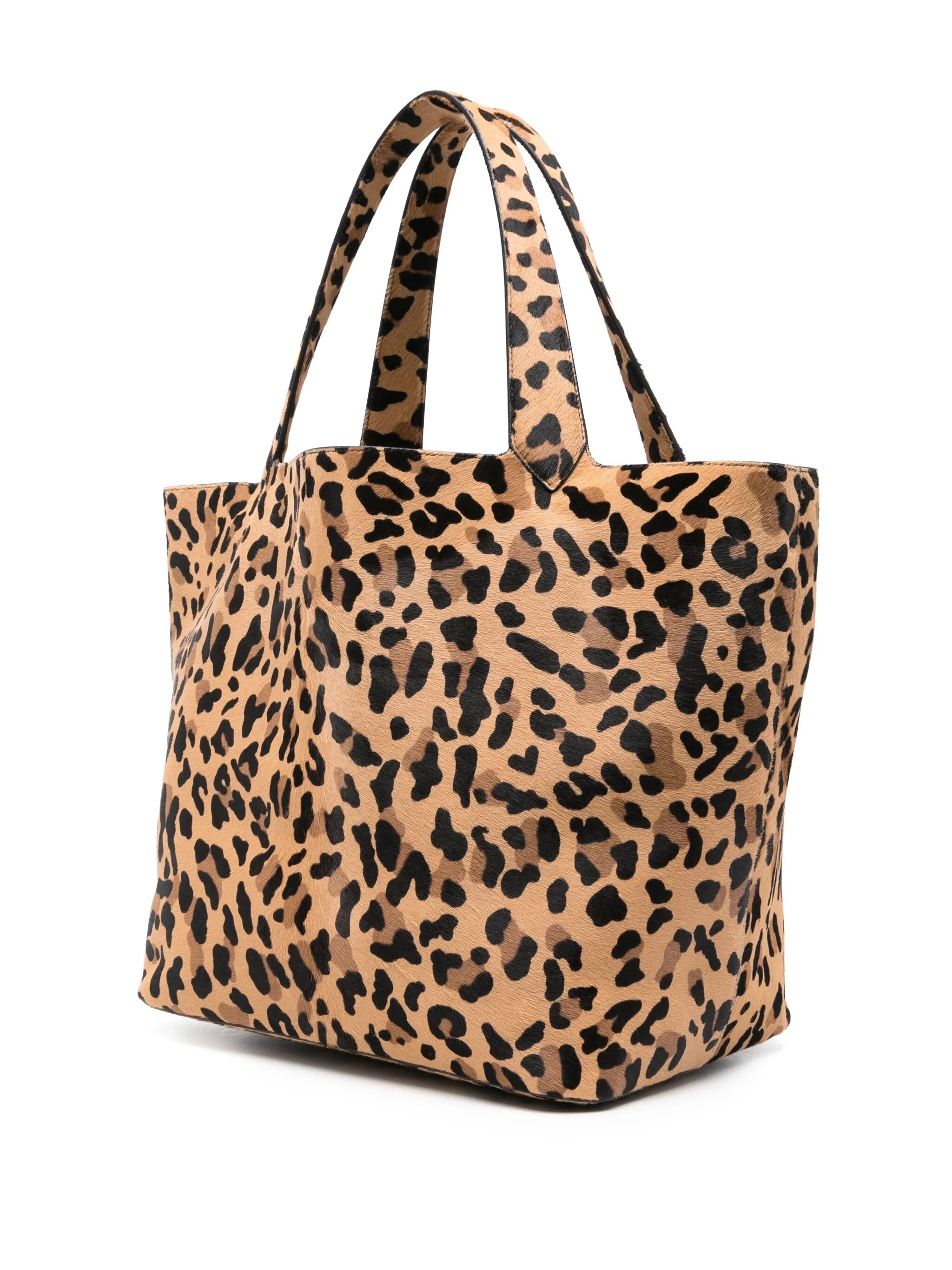 leopard-print tote bag