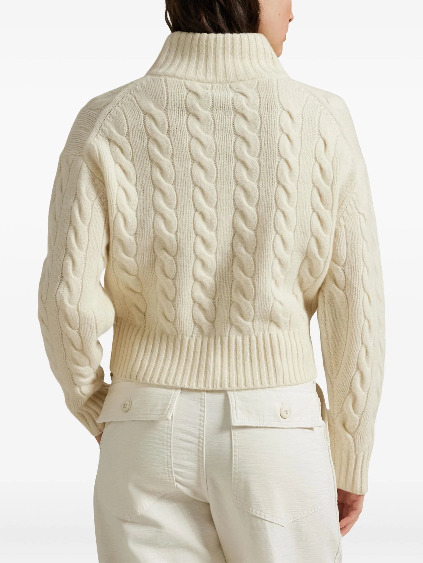 cable wool-cashmere half-zip jumper