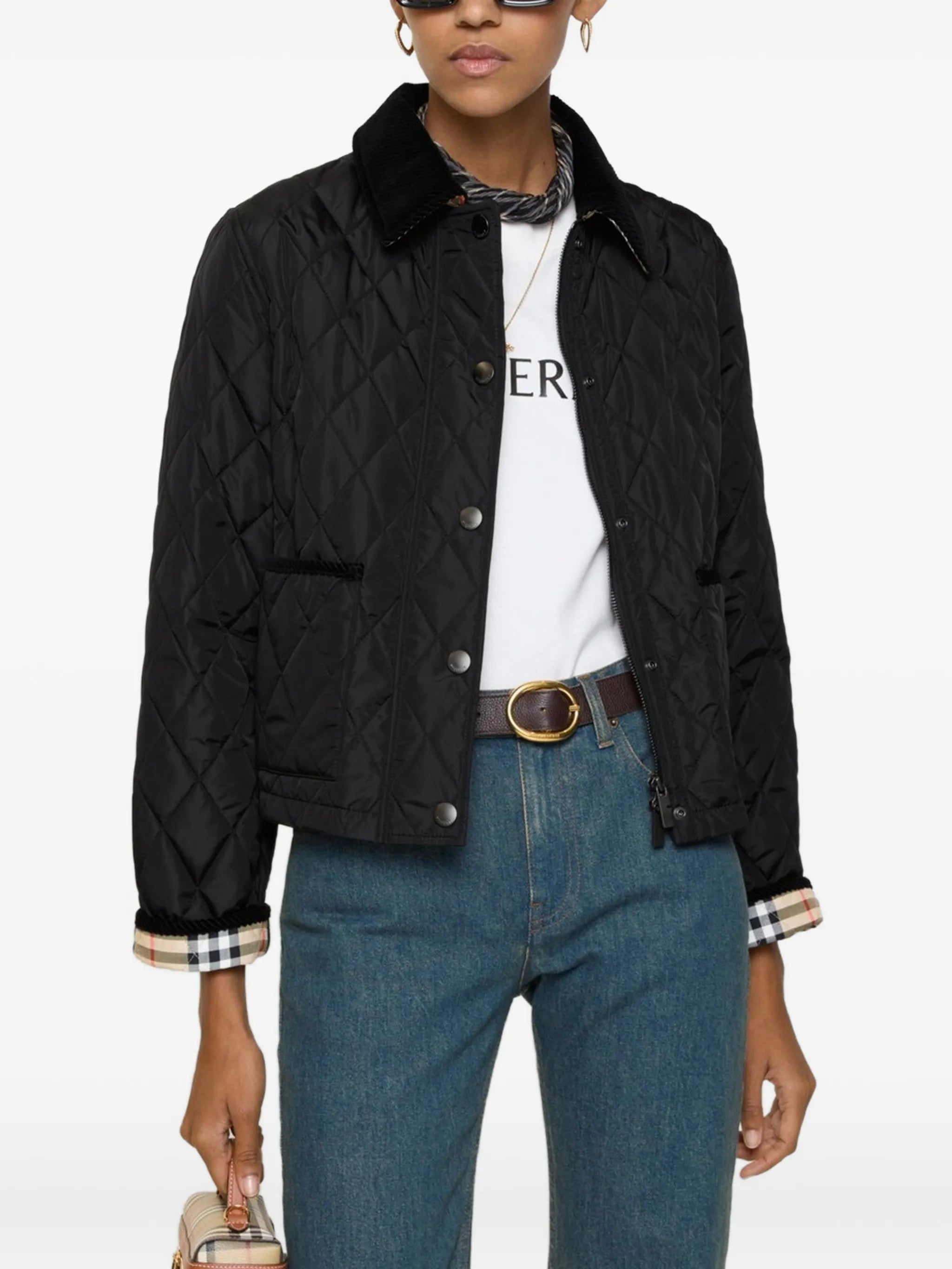 diamond-quilted jacket