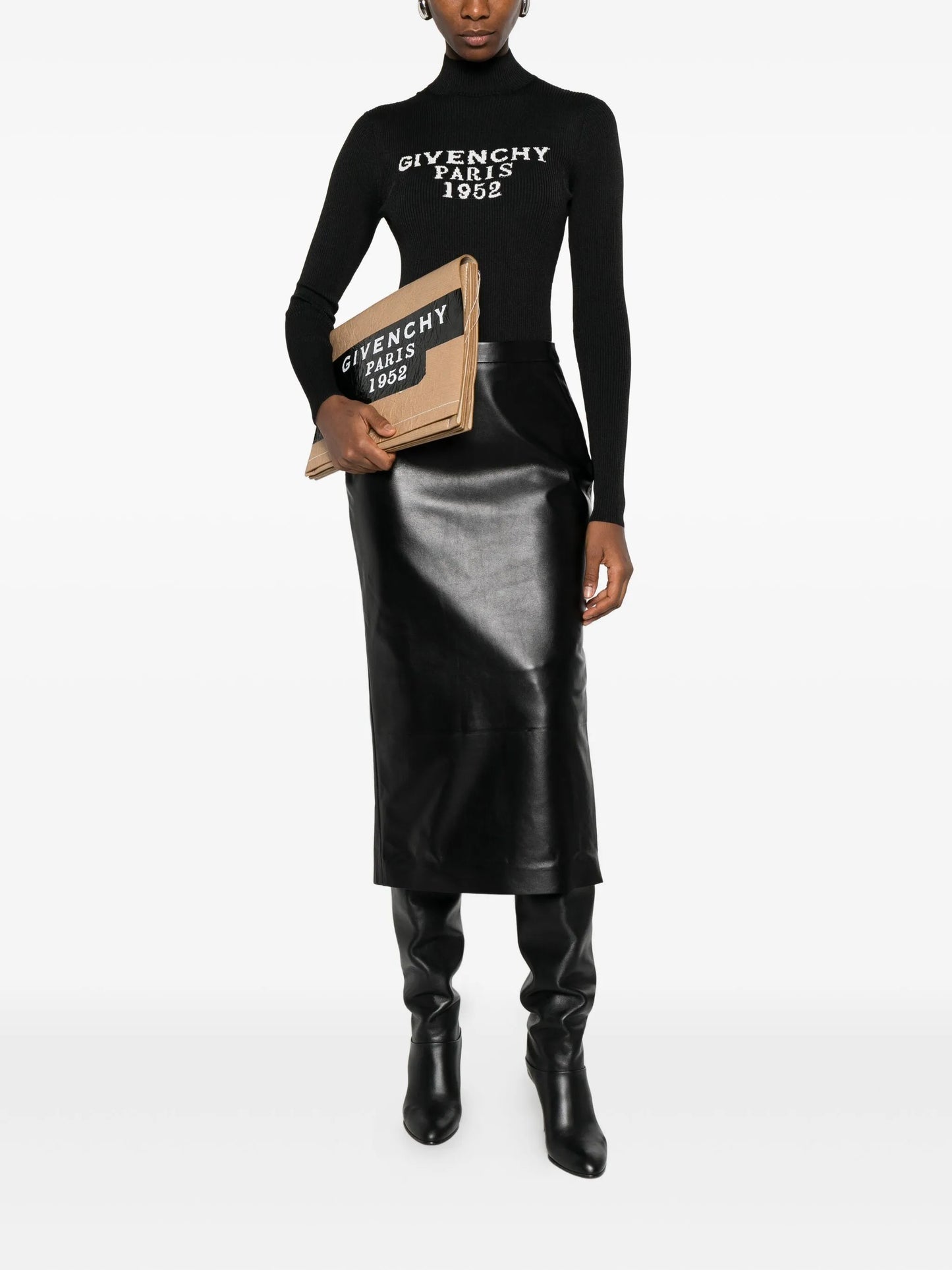 high-neck logo bodysuit