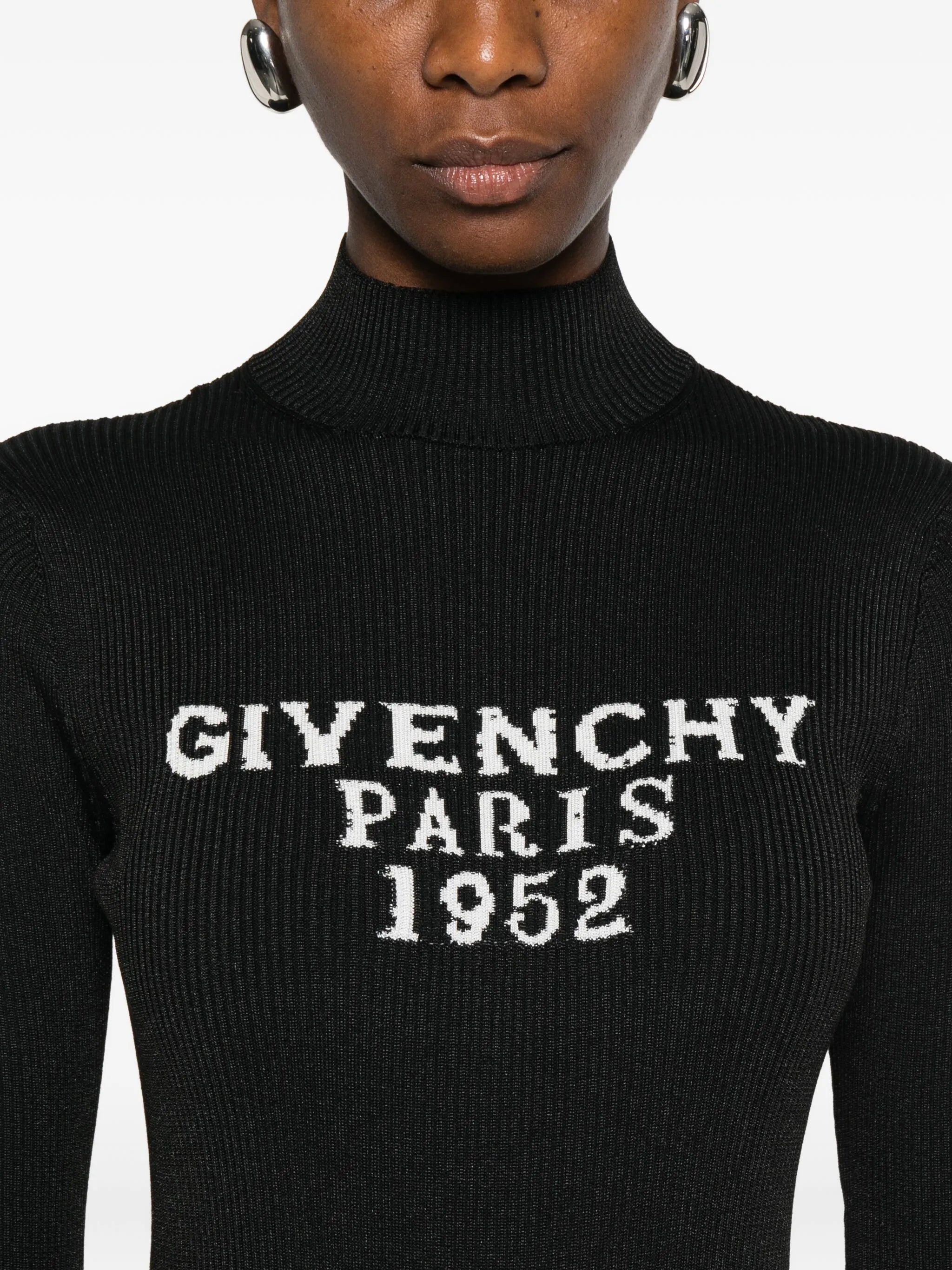 high-neck logo bodysuit