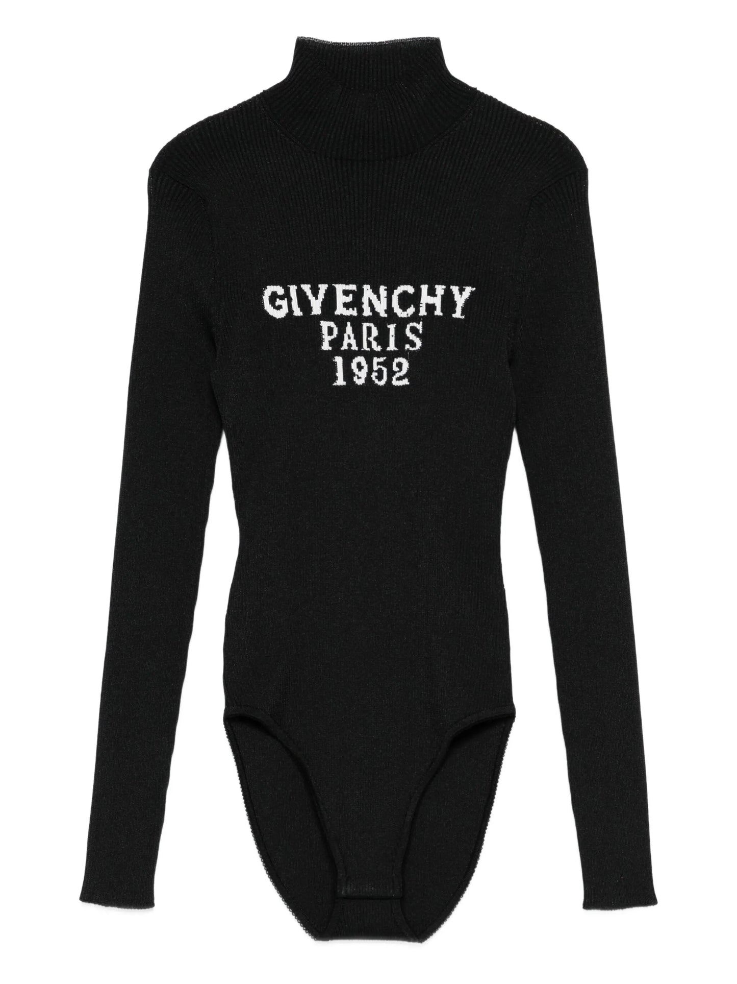 high-neck logo bodysuit