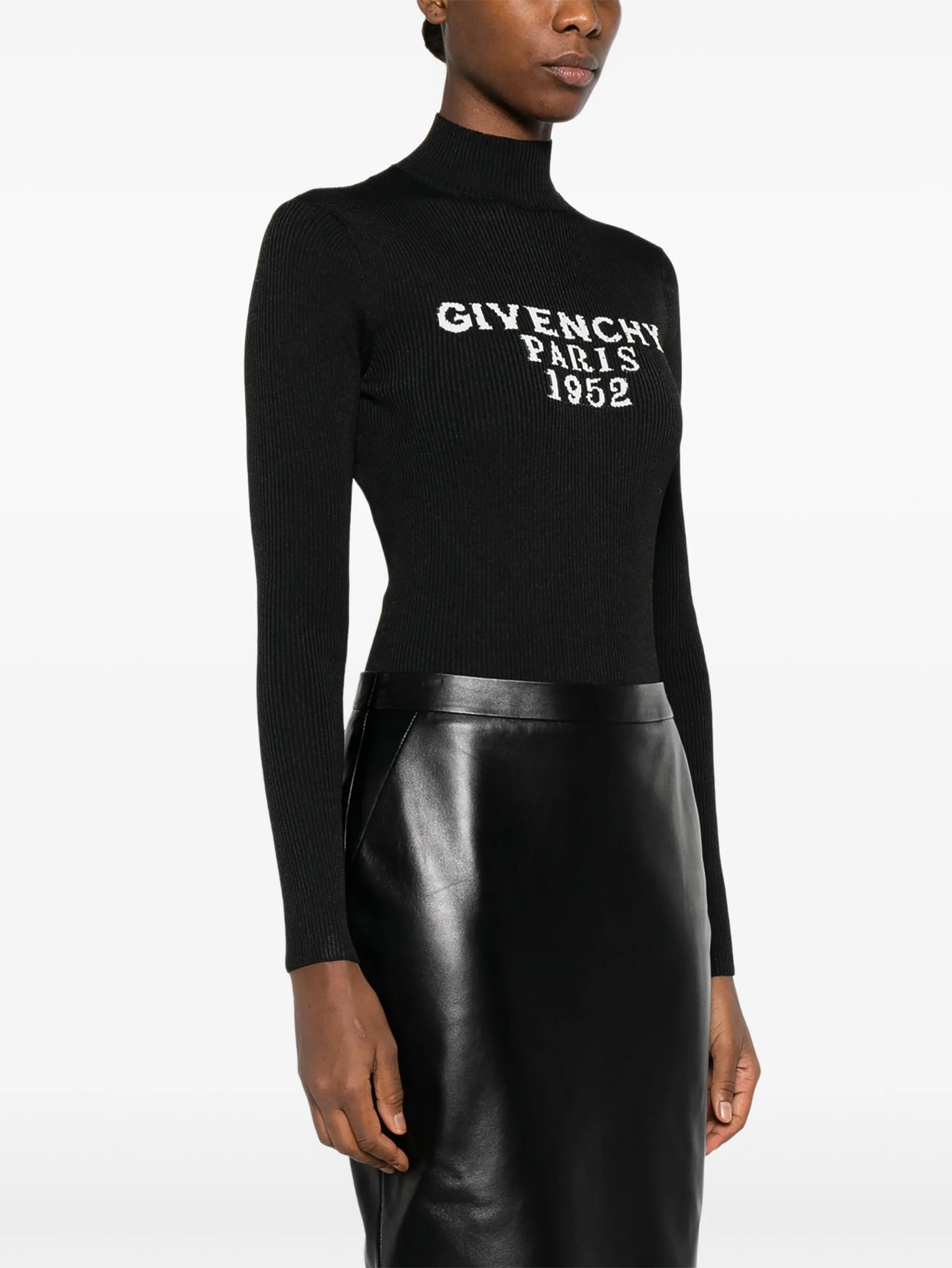 high-neck logo bodysuit