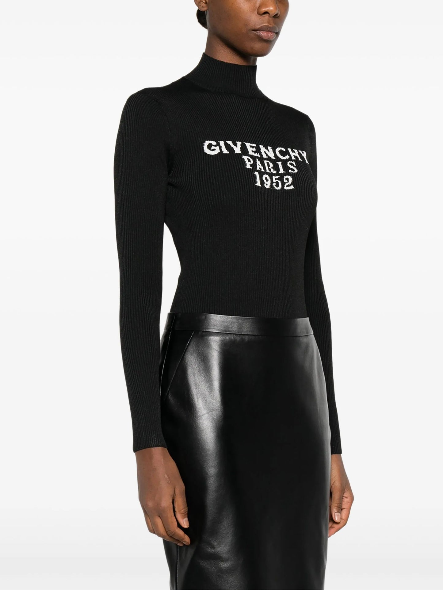 high-neck logo bodysuit