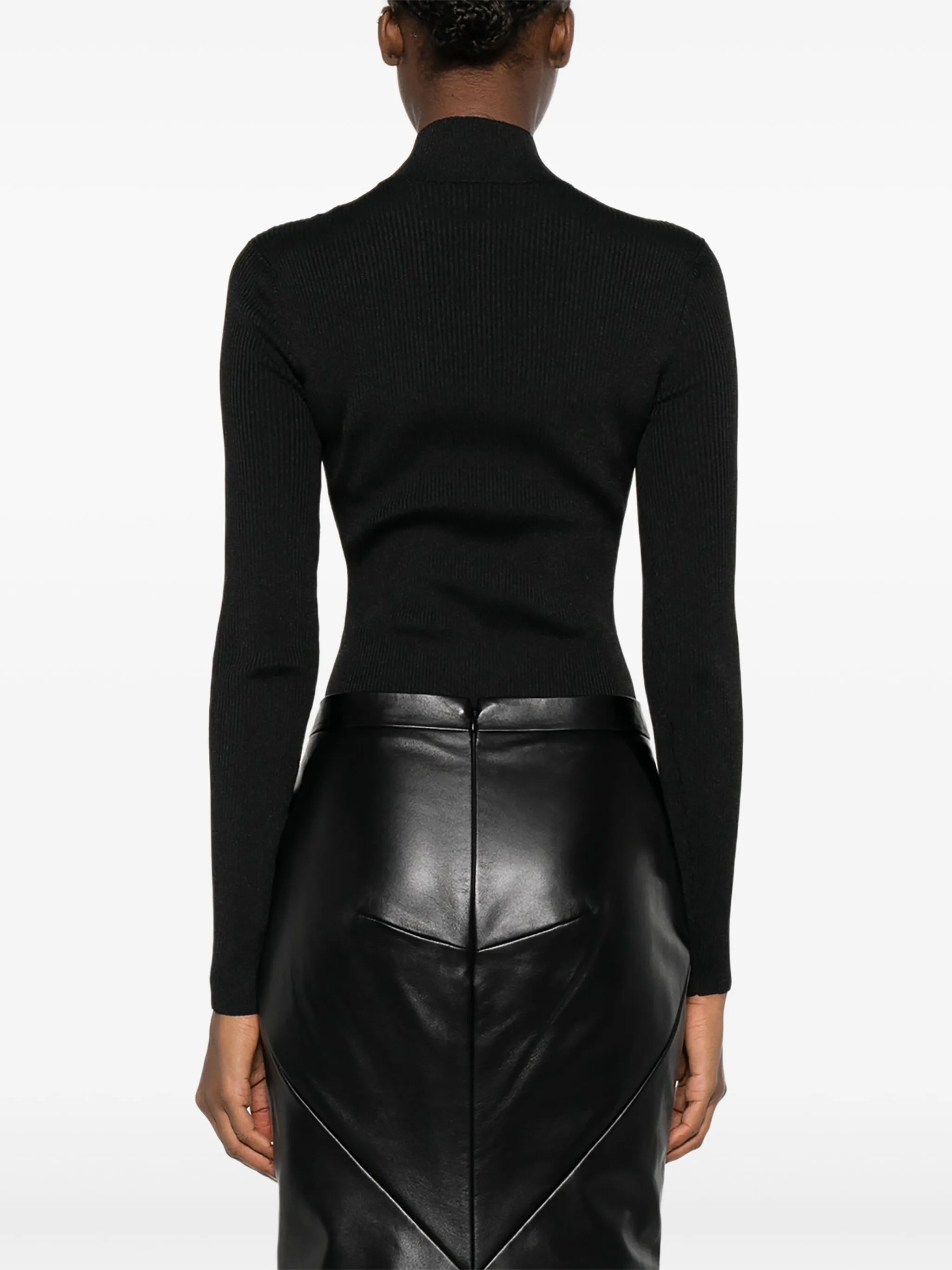 high-neck logo bodysuit