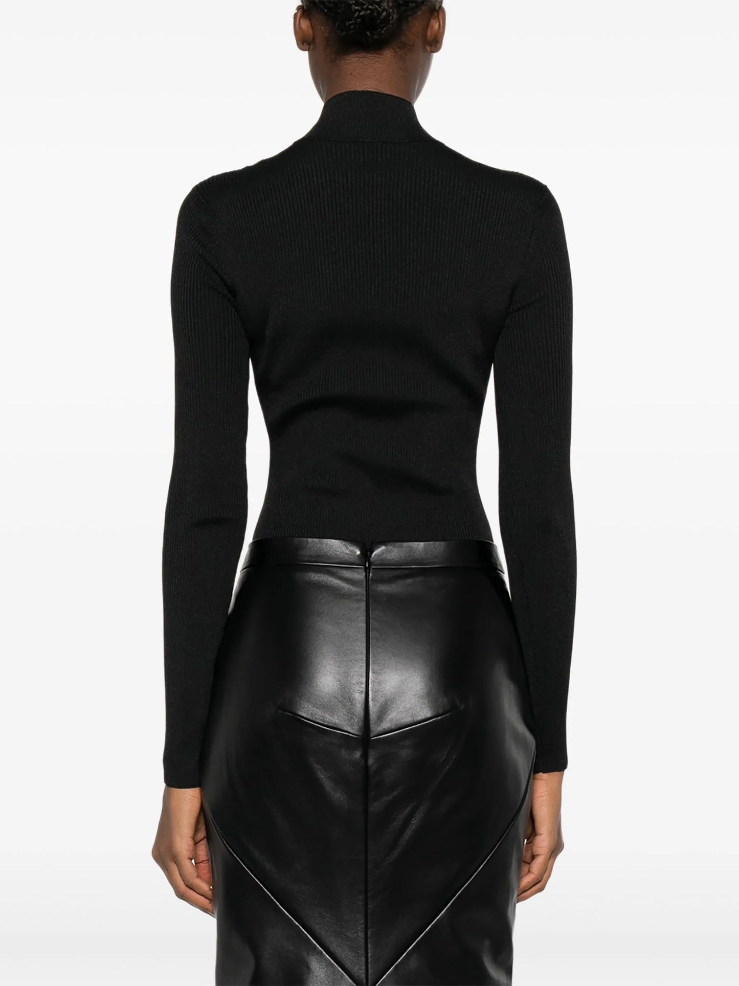 high-neck logo bodysuit
