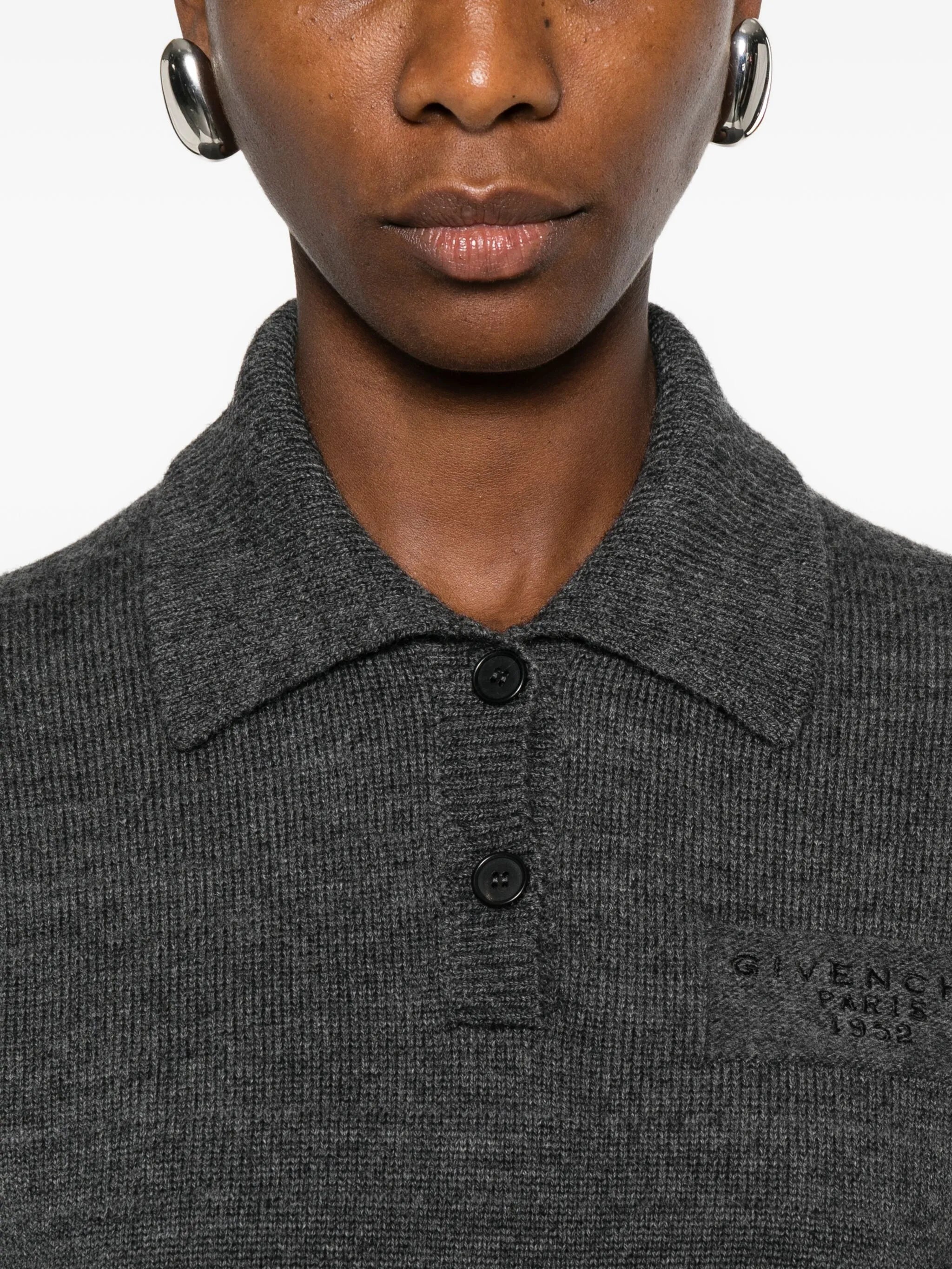 short-sleeve logo polo-neck knitwear