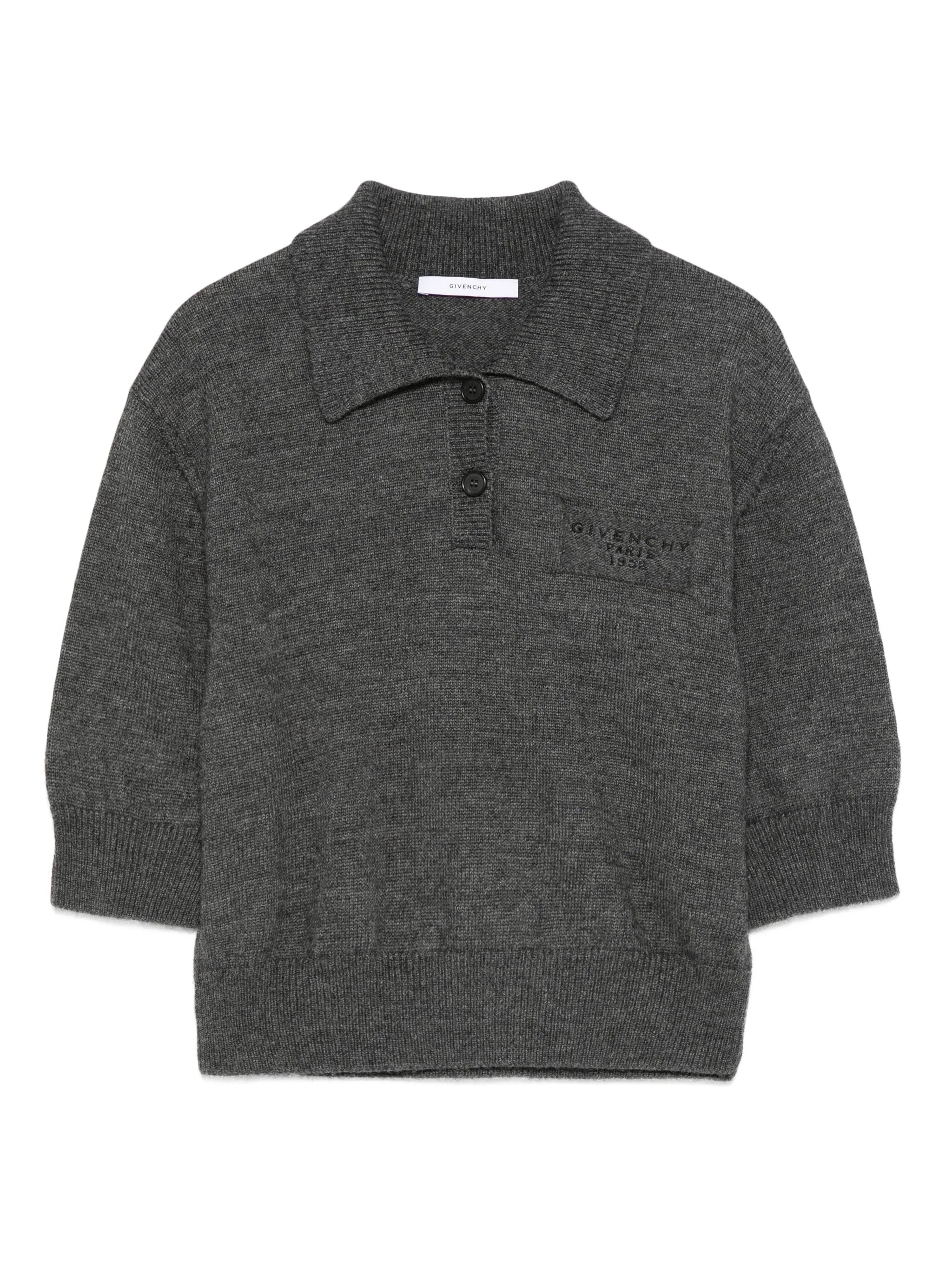 short-sleeve logo polo-neck knitwear