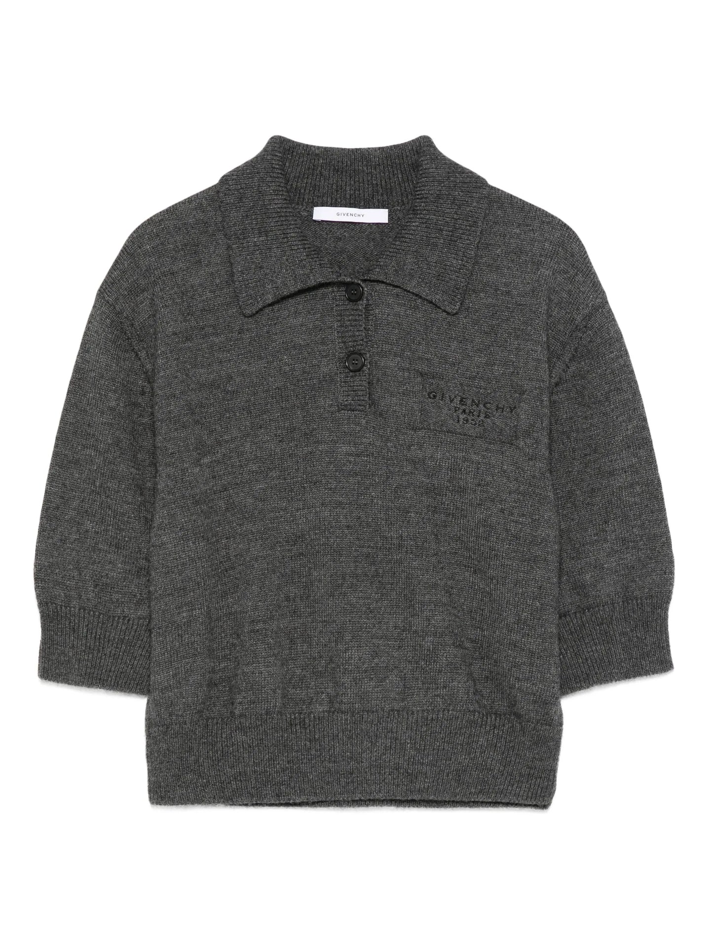 short-sleeve logo polo-neck knitwear