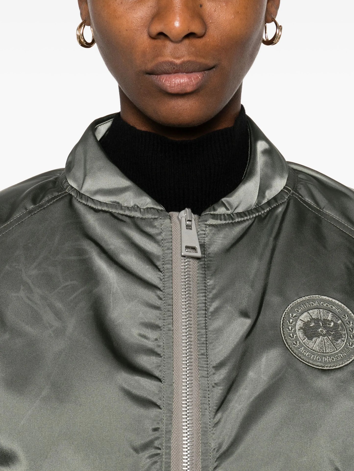 Jade zip-up bomber jacket
