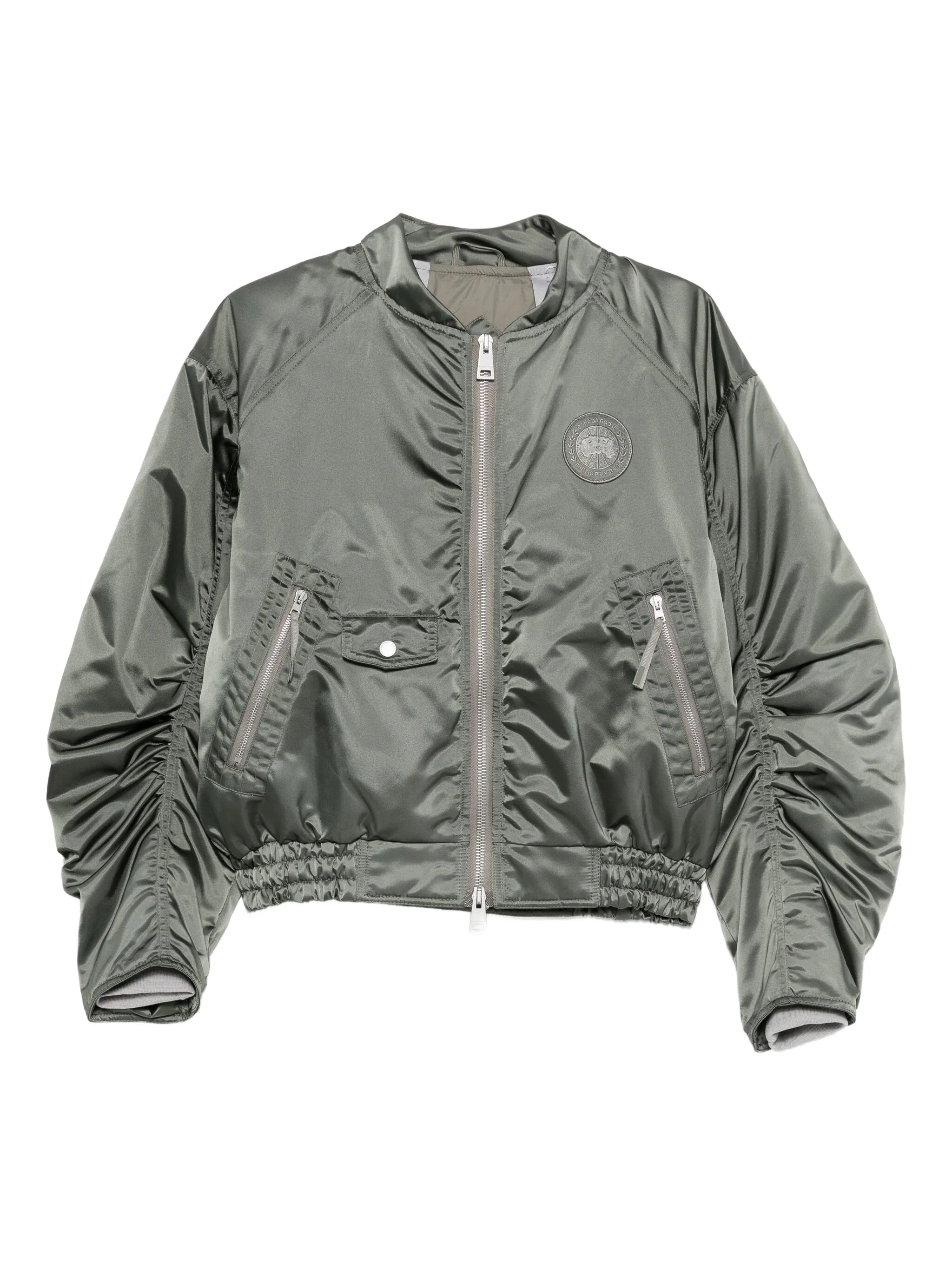 Jade zip-up bomber jacket