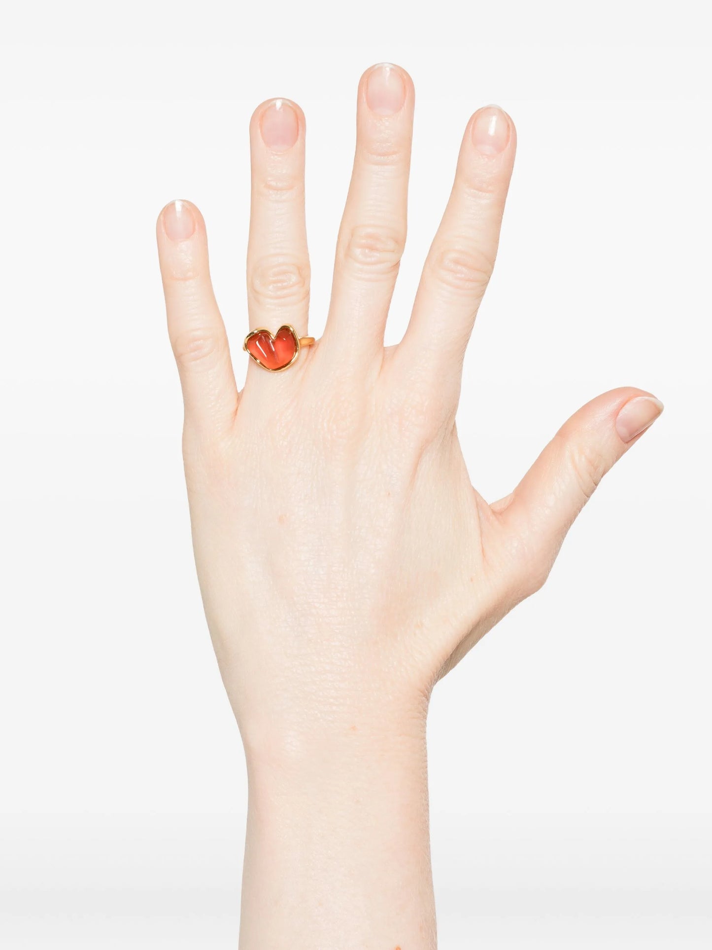 14K gold plated brass Heart ring