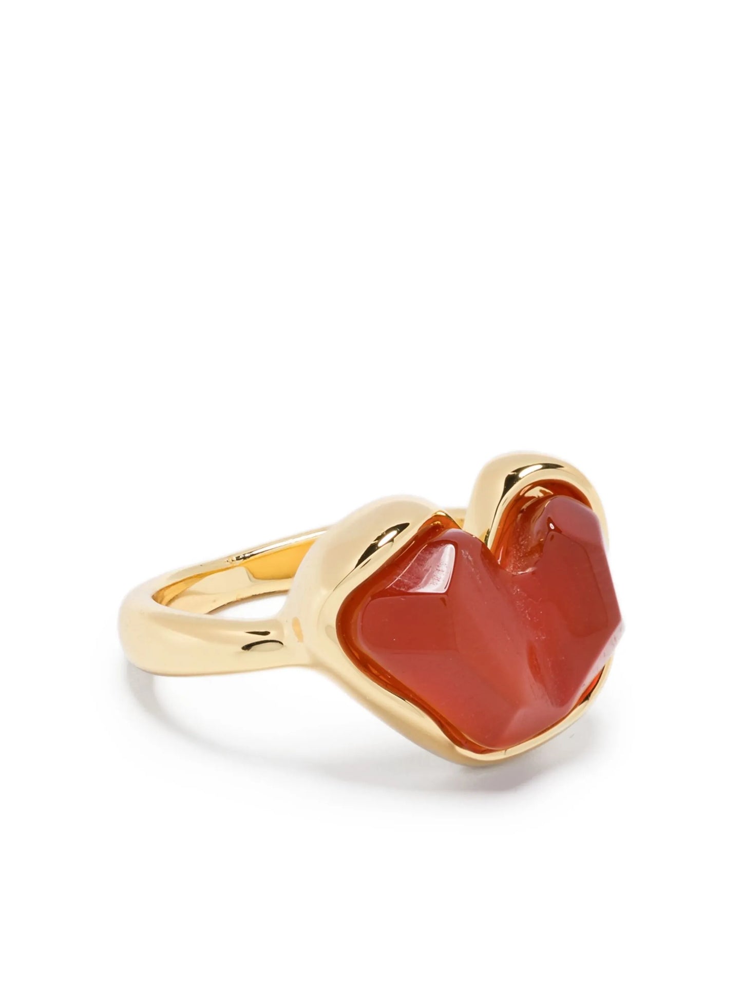14K gold plated brass Heart ring