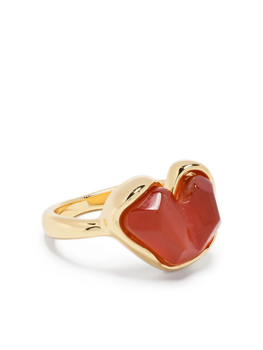 14K gold plated brass Heart ring