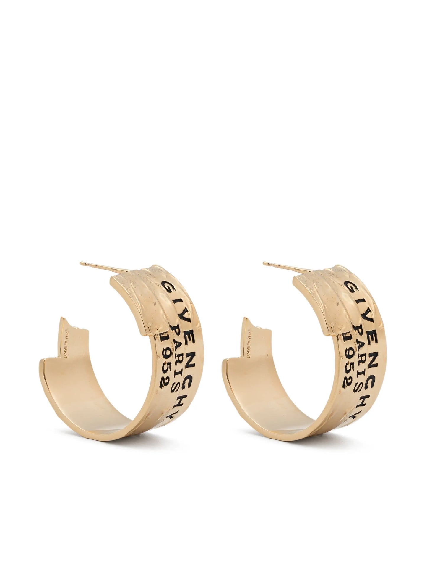 logo-engraved hoop earrings