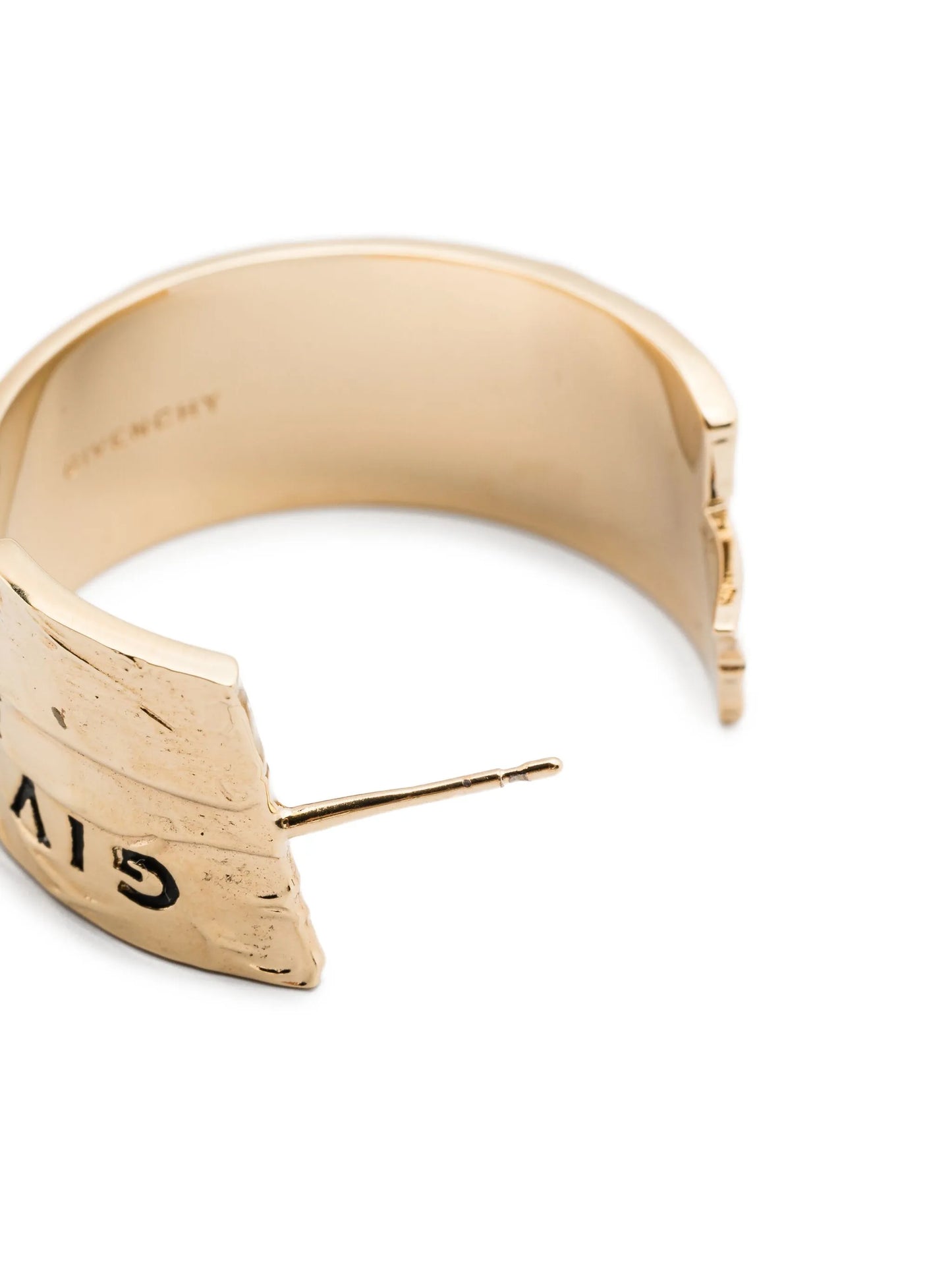 logo-engraved hoop earrings