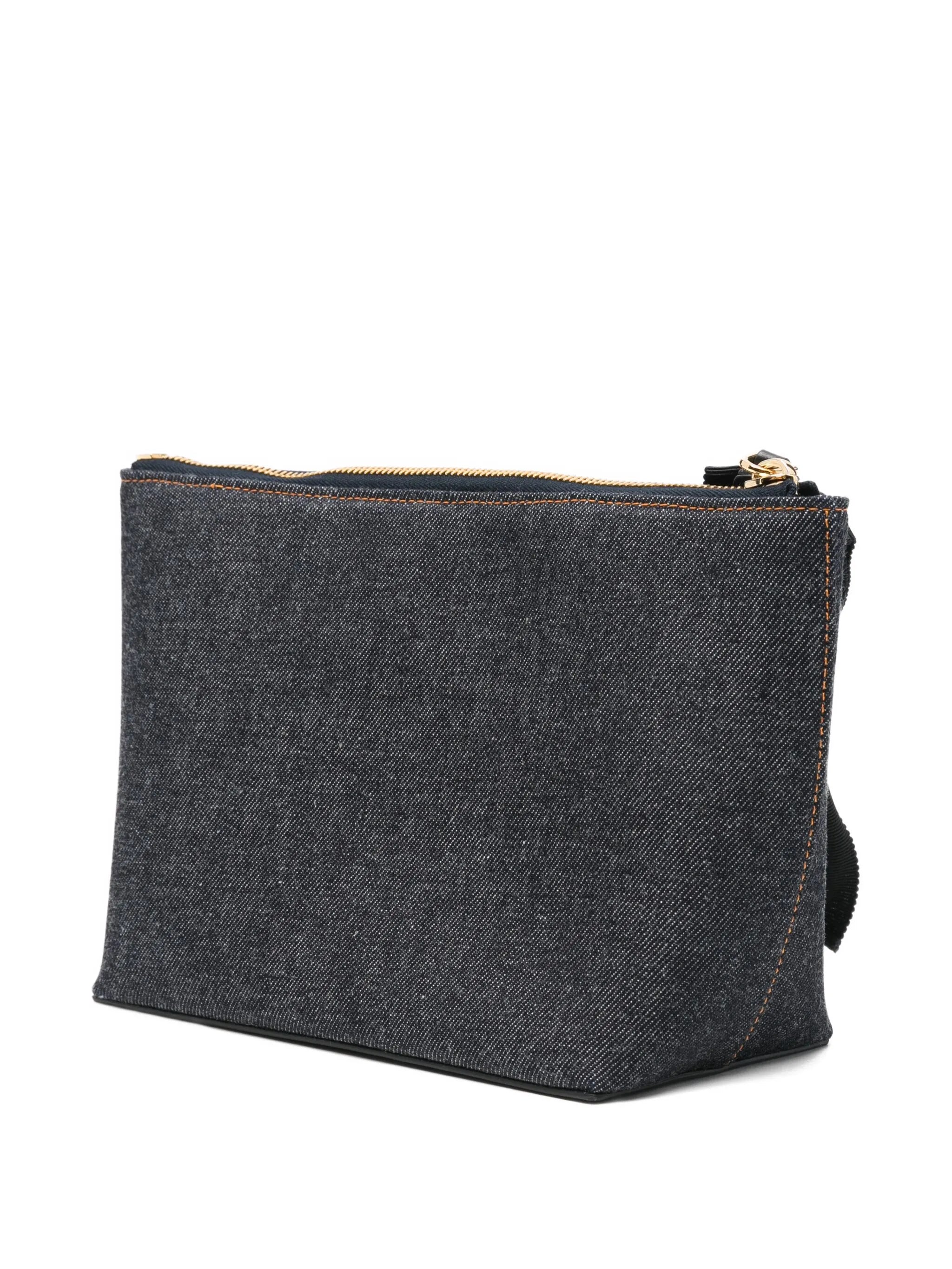 logo bow small make up bag